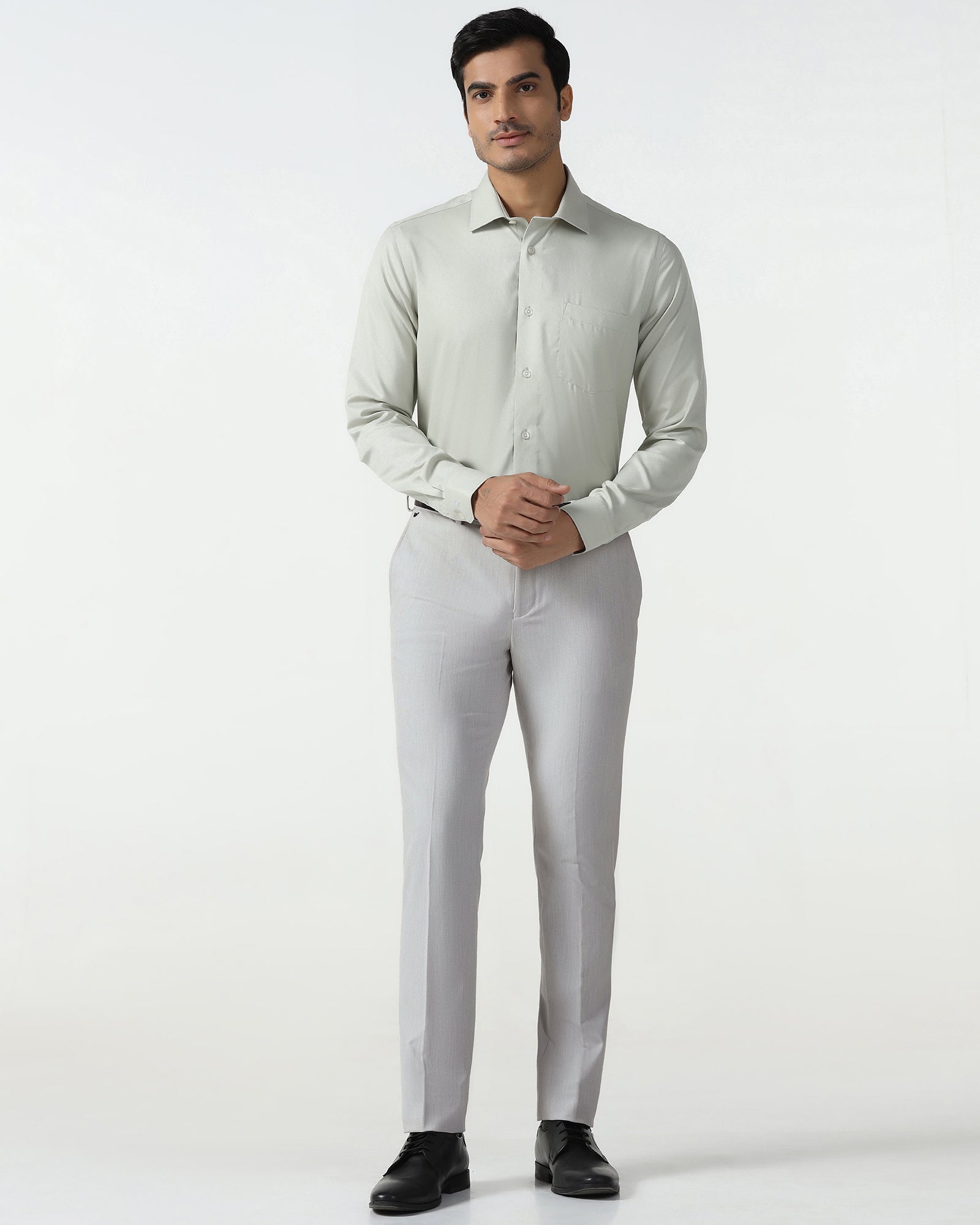 Light Grey Textured Trouser - Chivas