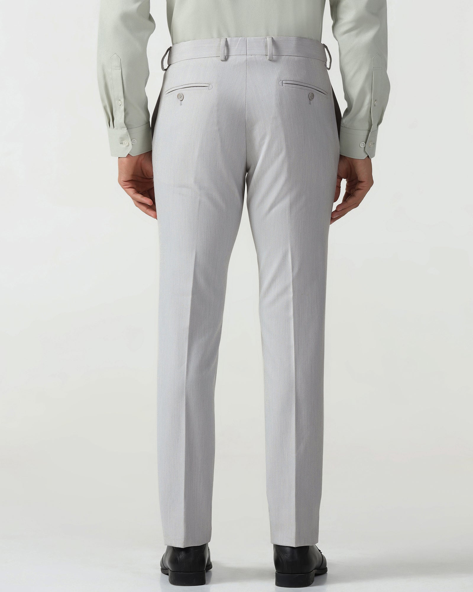 Light Grey Textured Trouser - Chivas