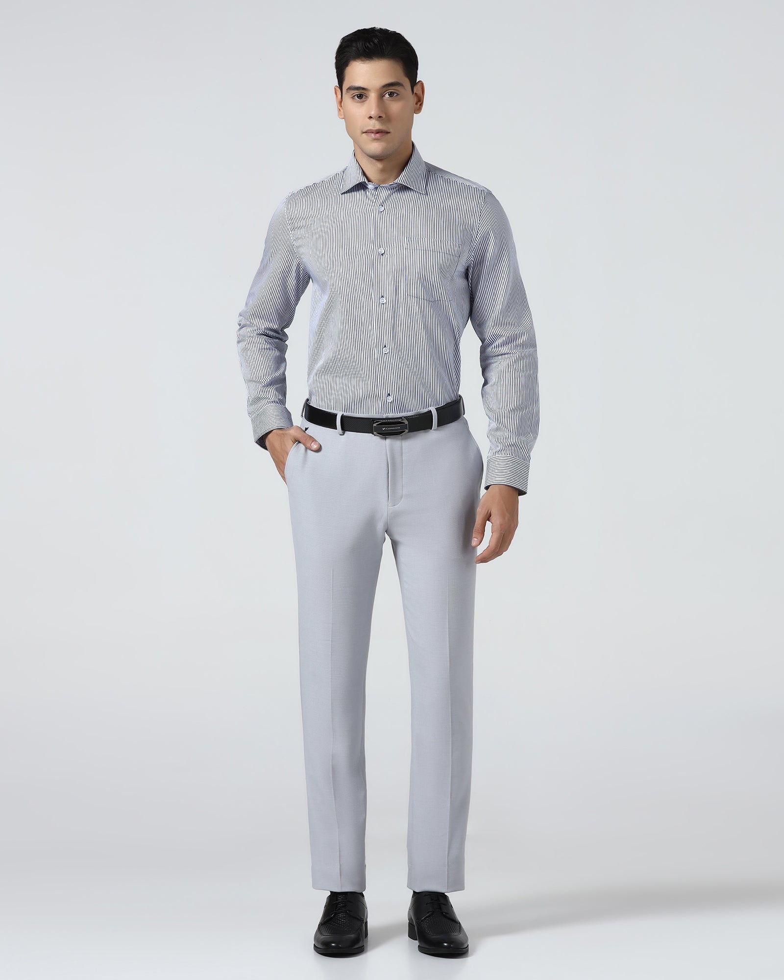 Light Grey Textured Trouser - Jona