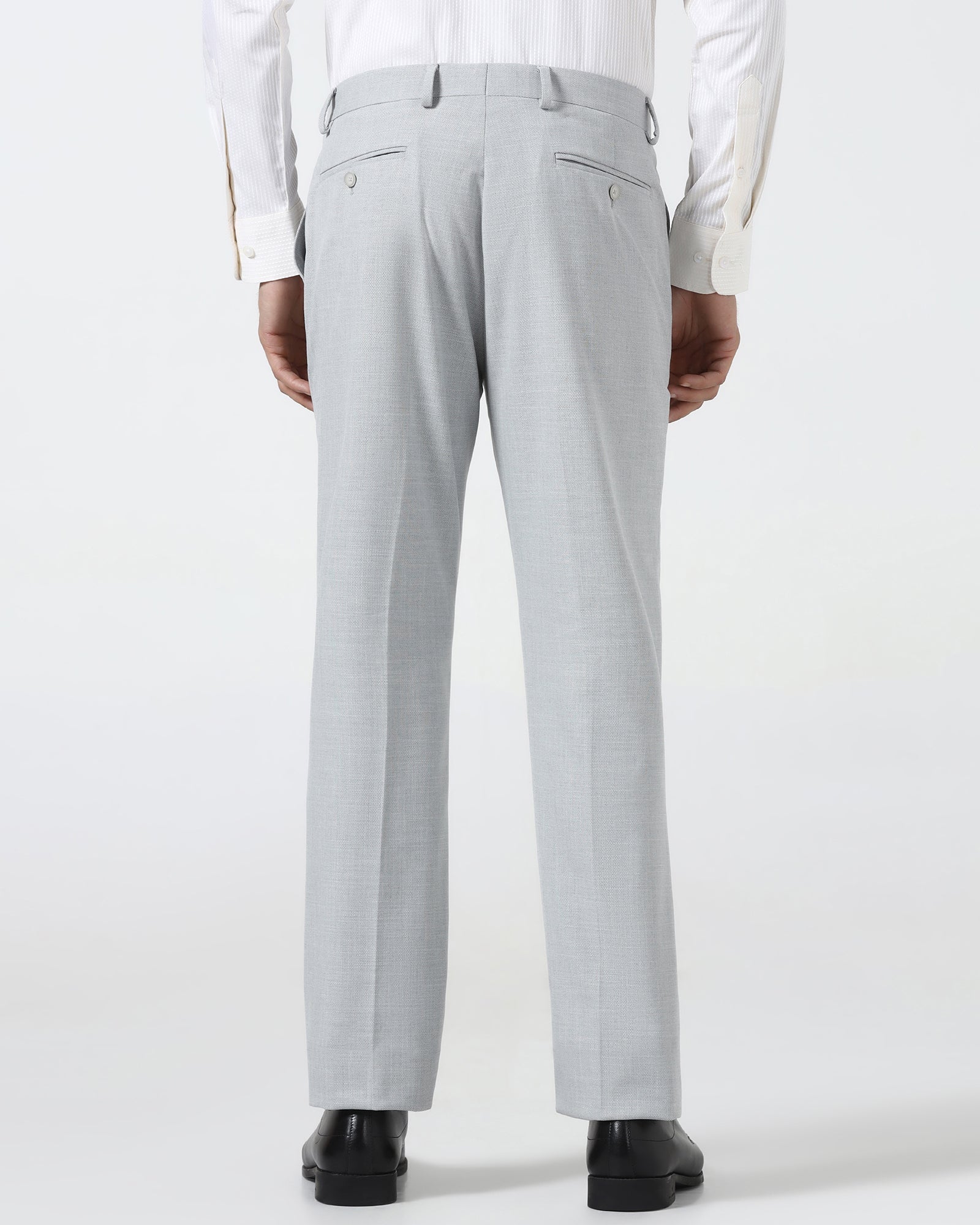 Light Grey Textured Trouser - Marta