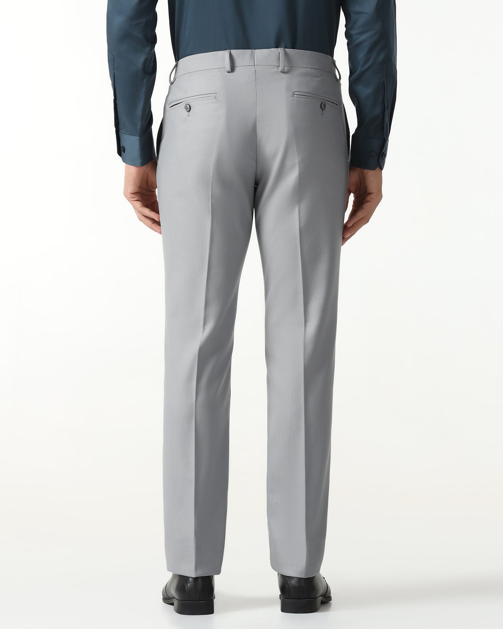 Light Grey Textured Trouser - Monk