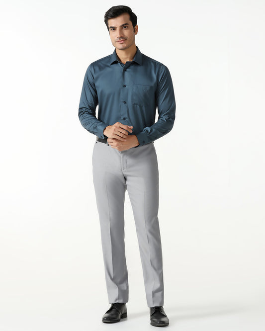 Light Grey Textured Trouser - Monk