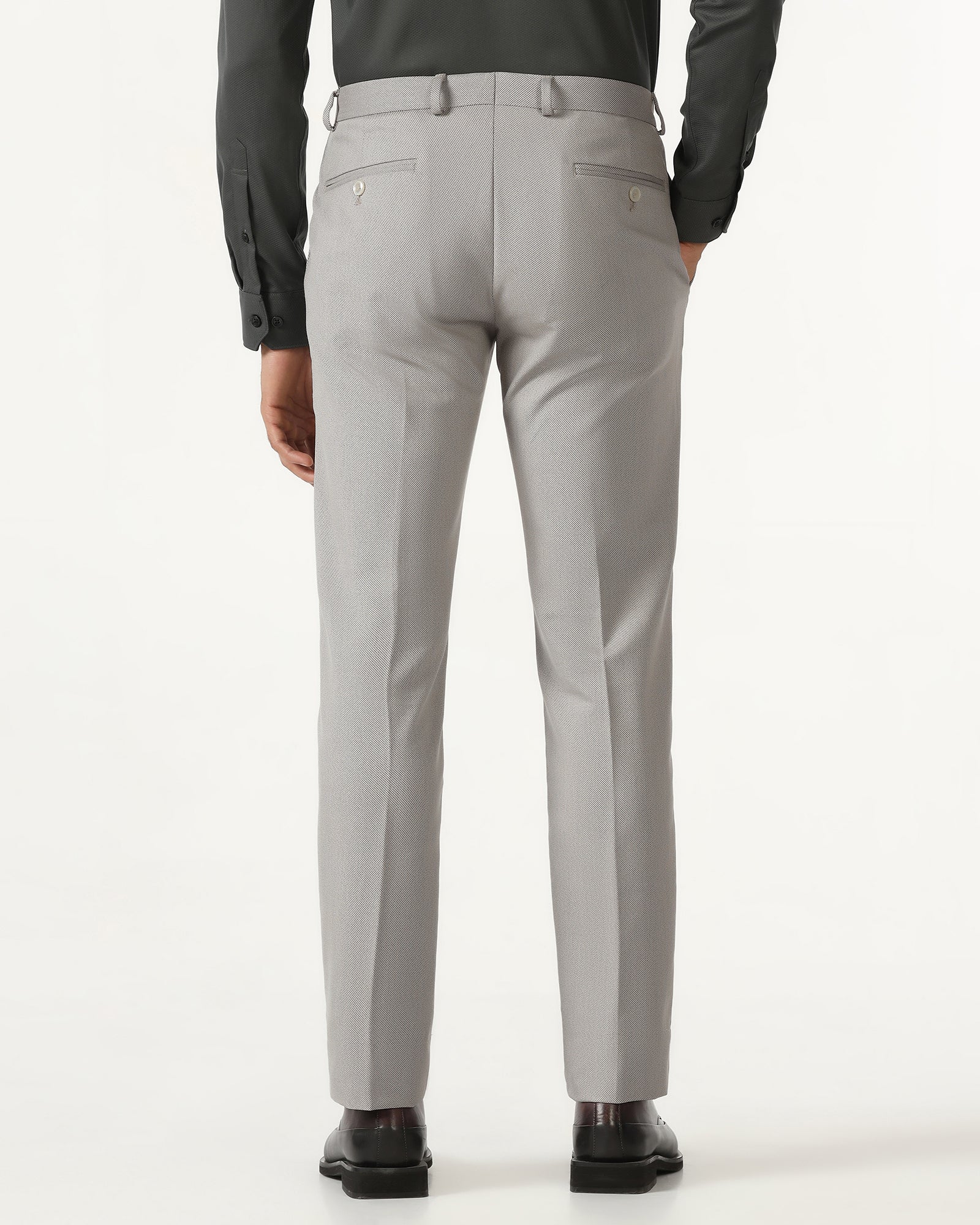 Light Grey Textured Trouser - Templeton