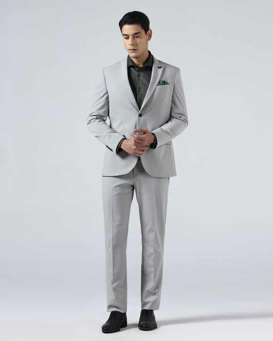 Light Grey Two Piece Solid Suit - Hedra