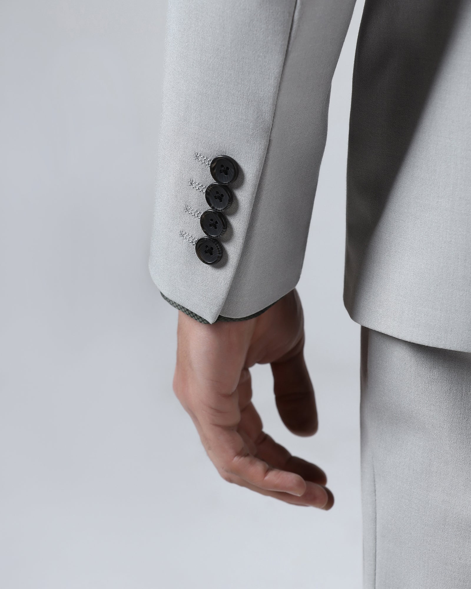 Light Grey Two Piece Solid Suit - Hedra