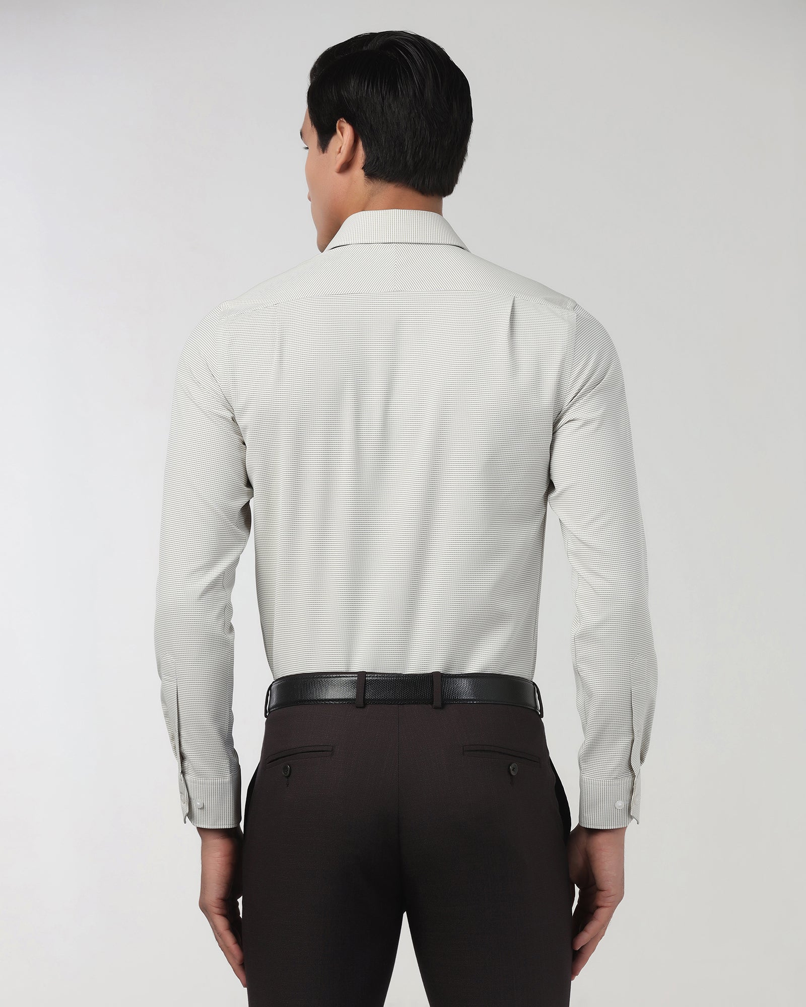 Light Olive Non Iron Textured Shirt - Rise E