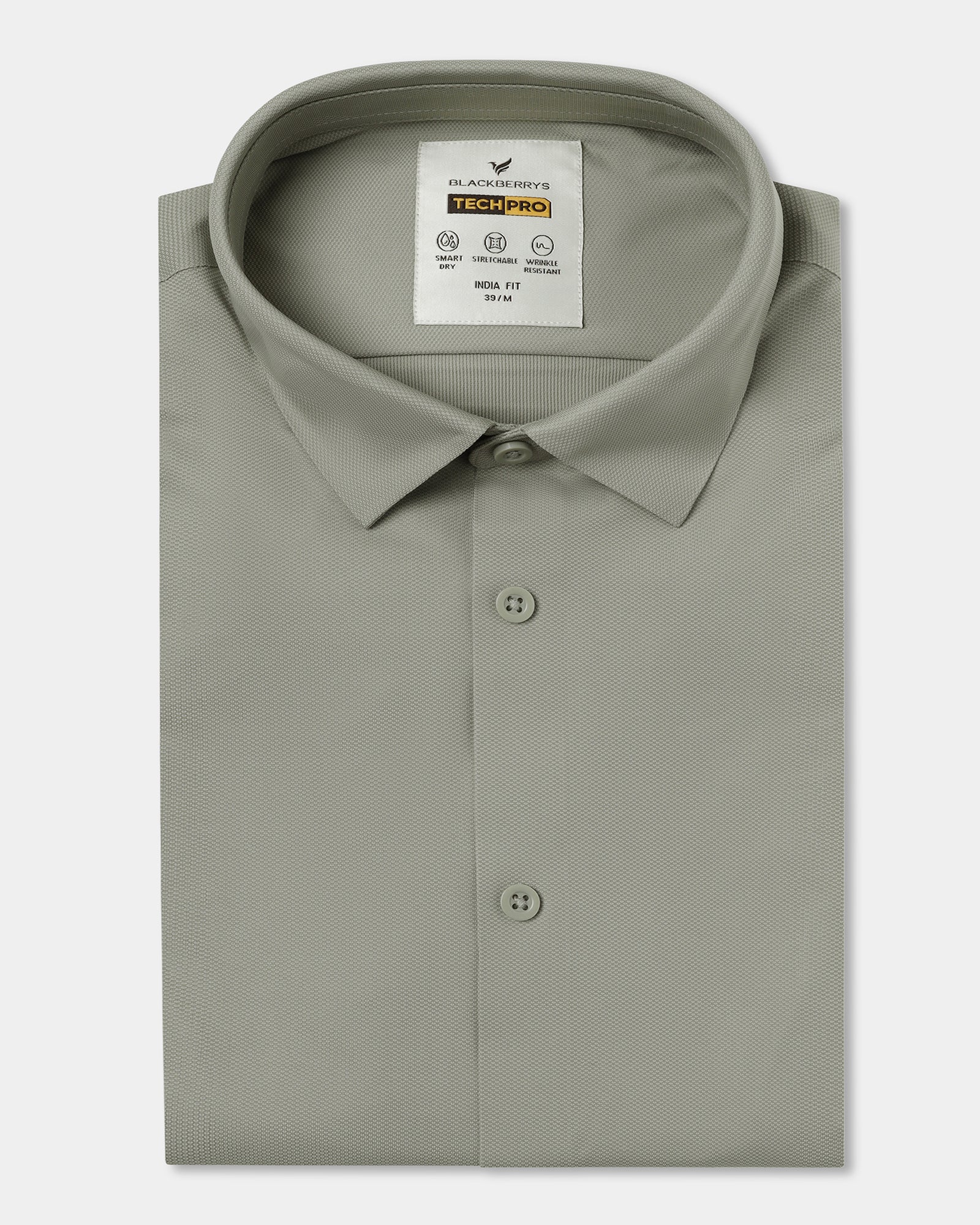 Light Olive Half Sleeve TechPro Textured Shirt - Henry