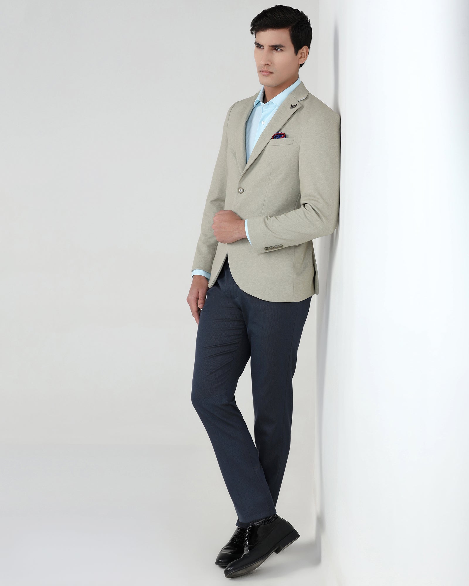 Light Olive Textured Blazer - Lionel