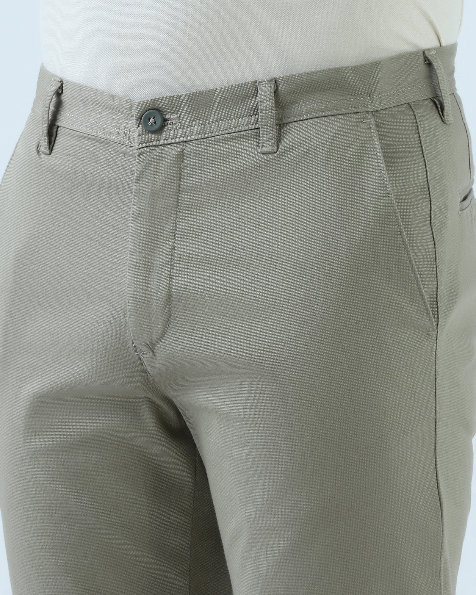 Light Olive Textured Khakis - Monk