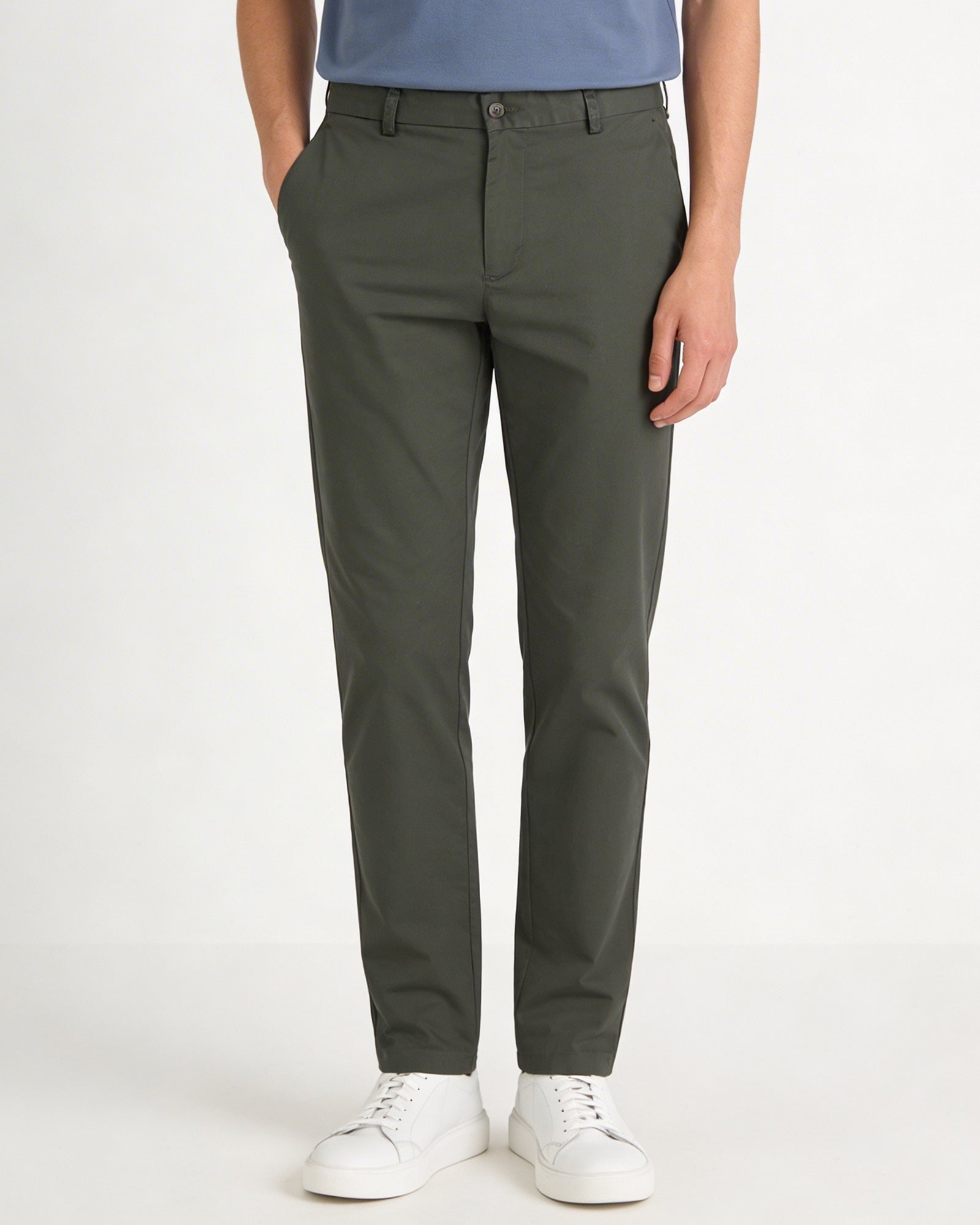Light Olive Textured Khakis - Perch