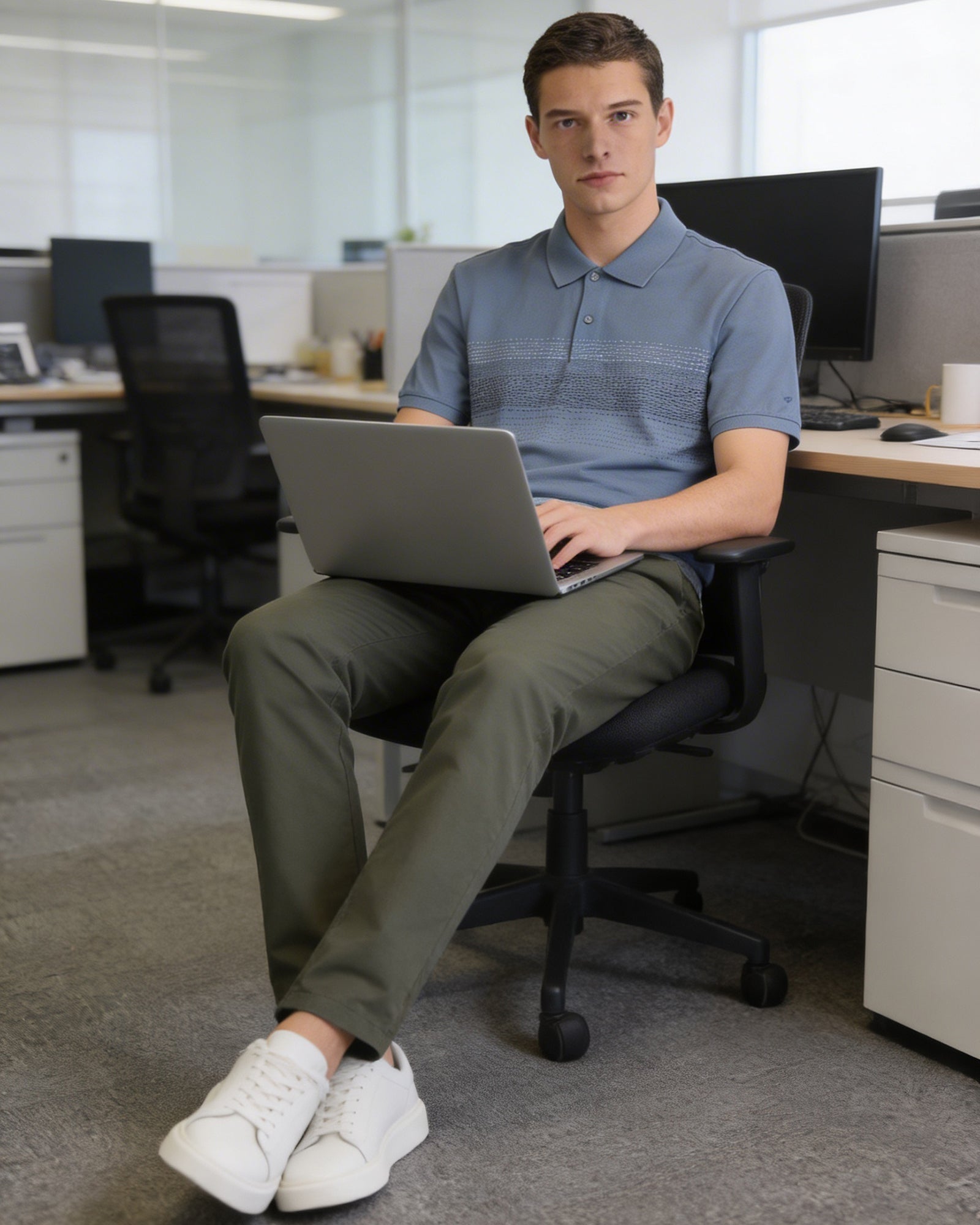 Light Olive Textured Khakis - Perch