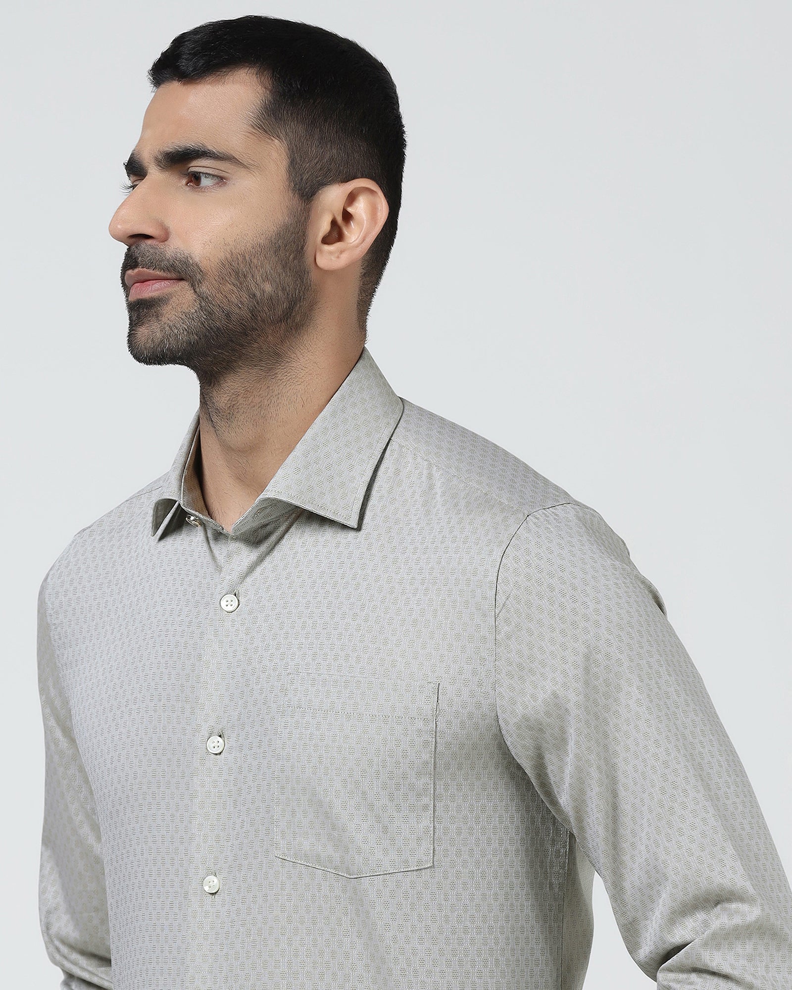 Light Olive Textured Shirt - Seon