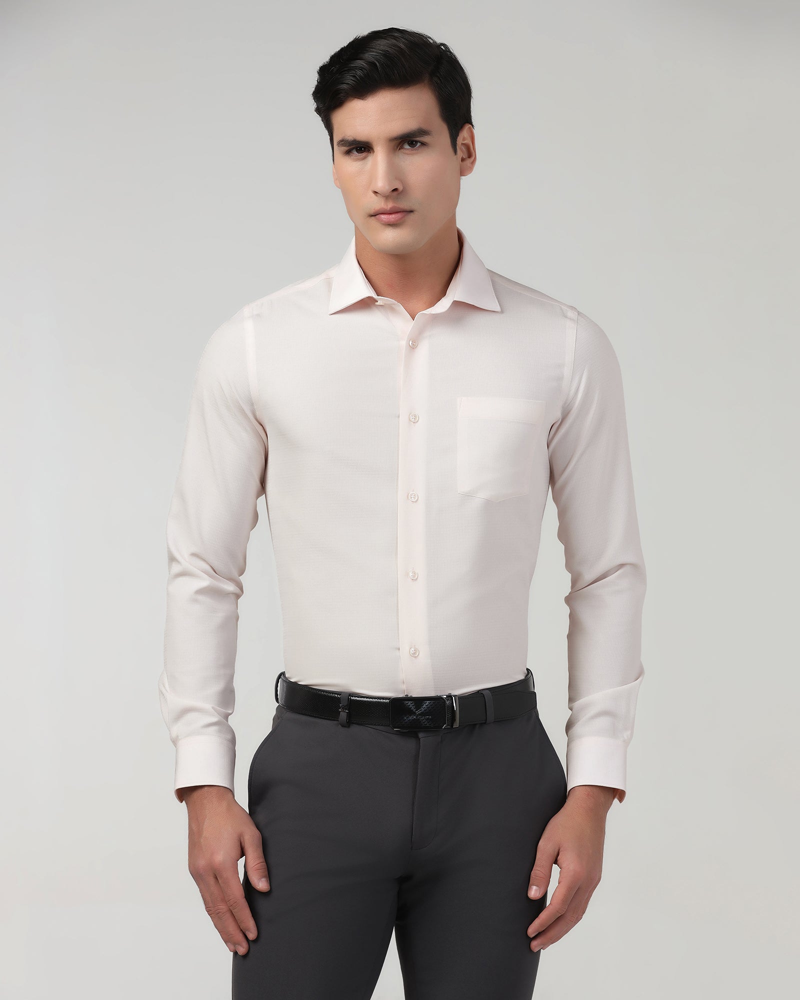 Light Pink Non Iron Textured Shirt - Reform E