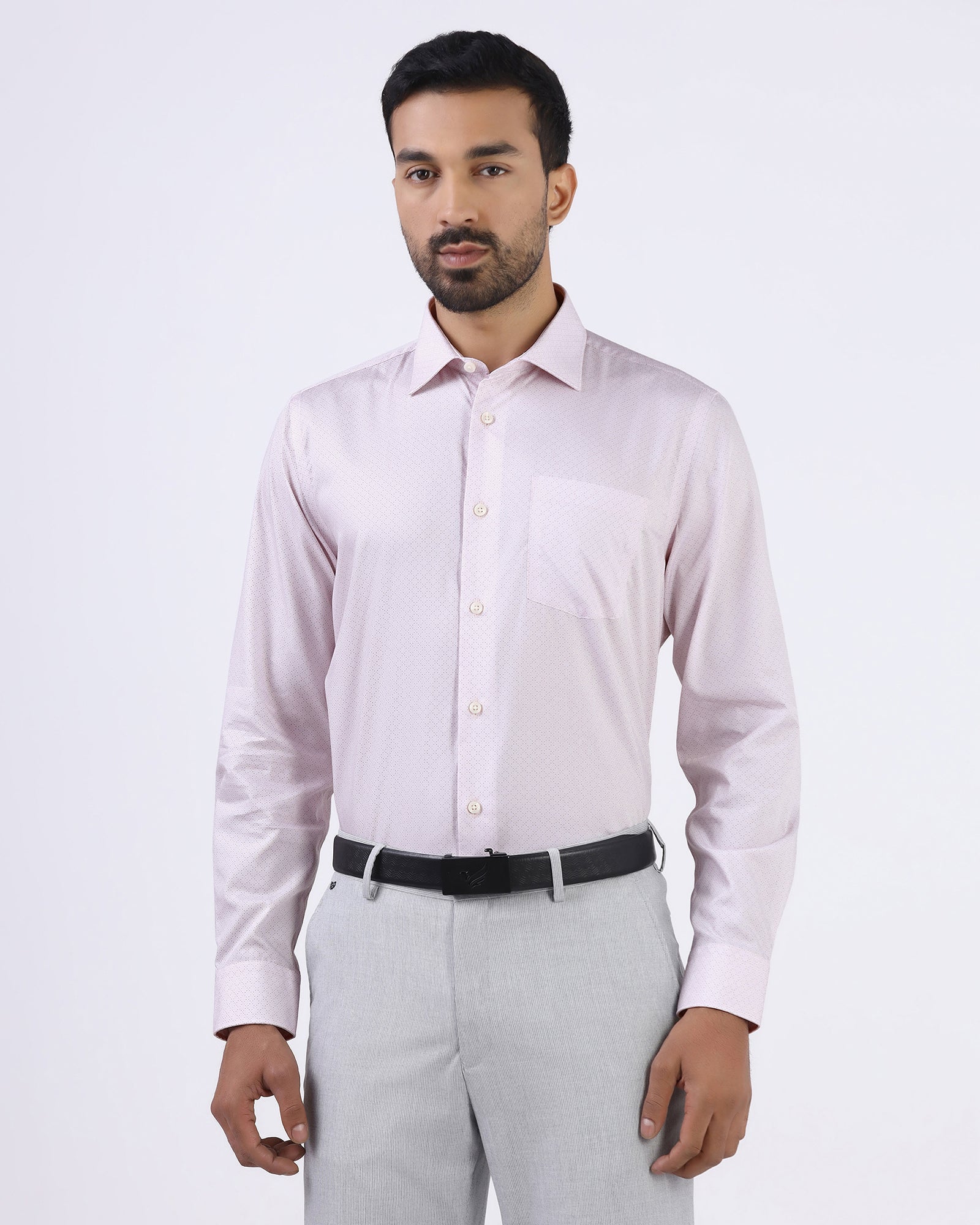 Light Pink Printed Shirt - Cube