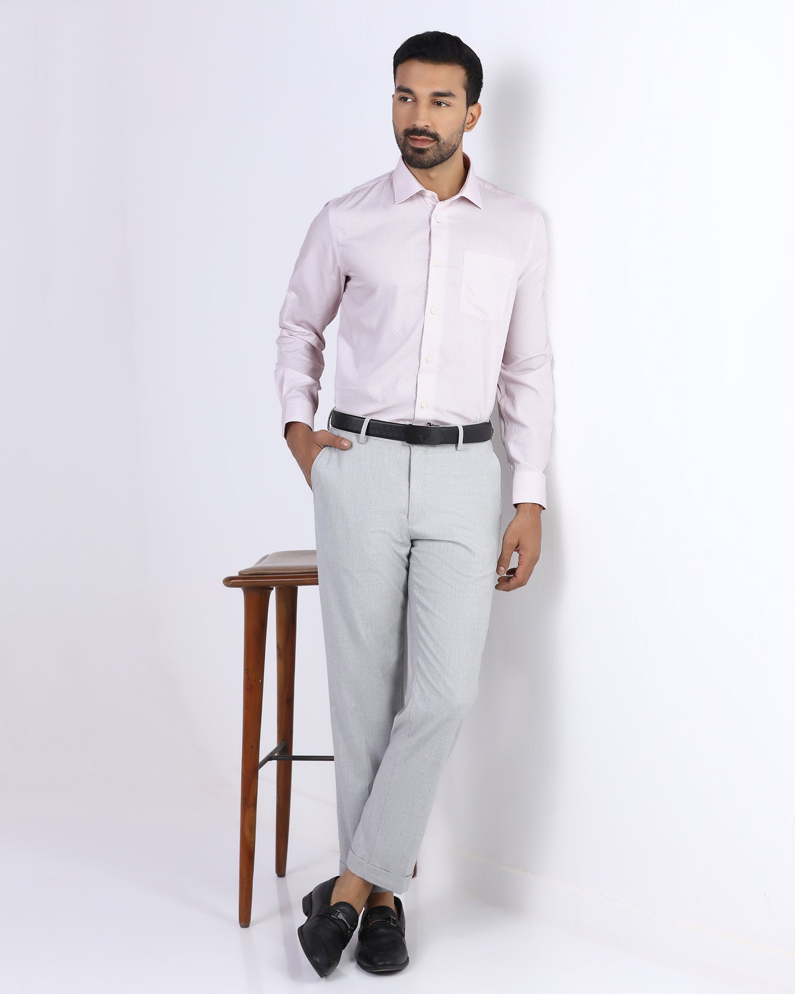 Light Pink Printed Shirt - Cube