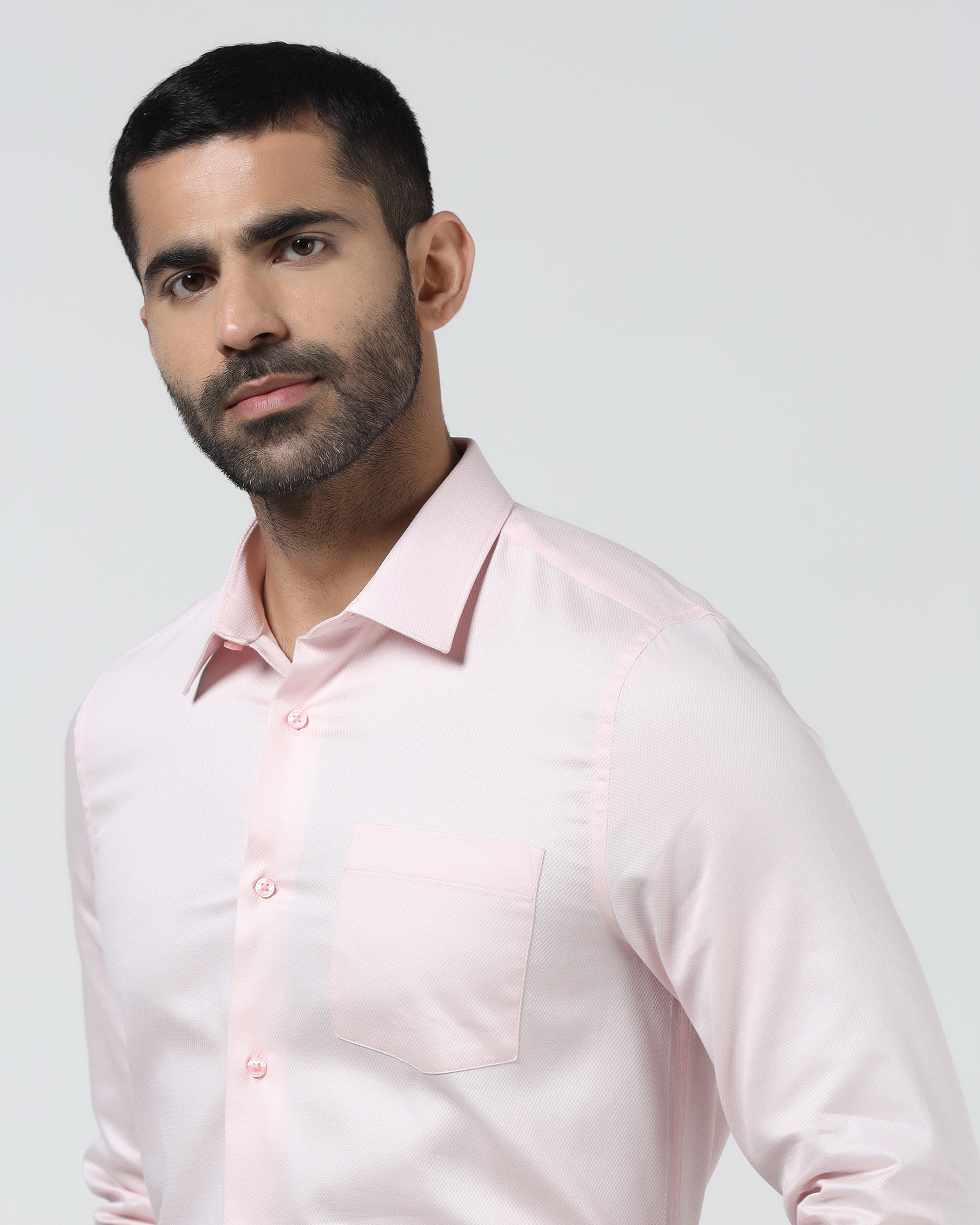 Light Pink Textured Shirt - Machete