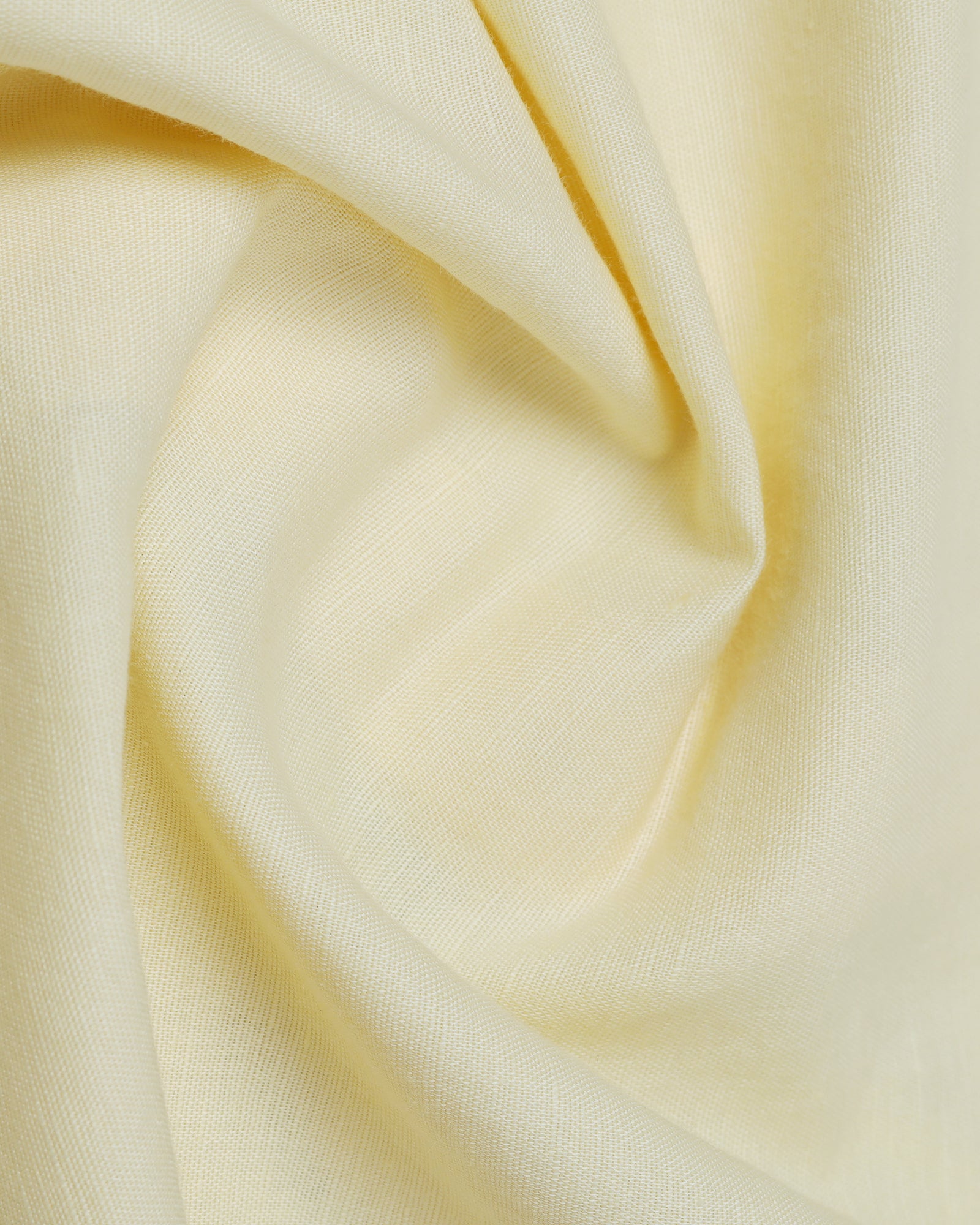 Light Yellow Half Sleeve Linen Solid Shirt - Cleo