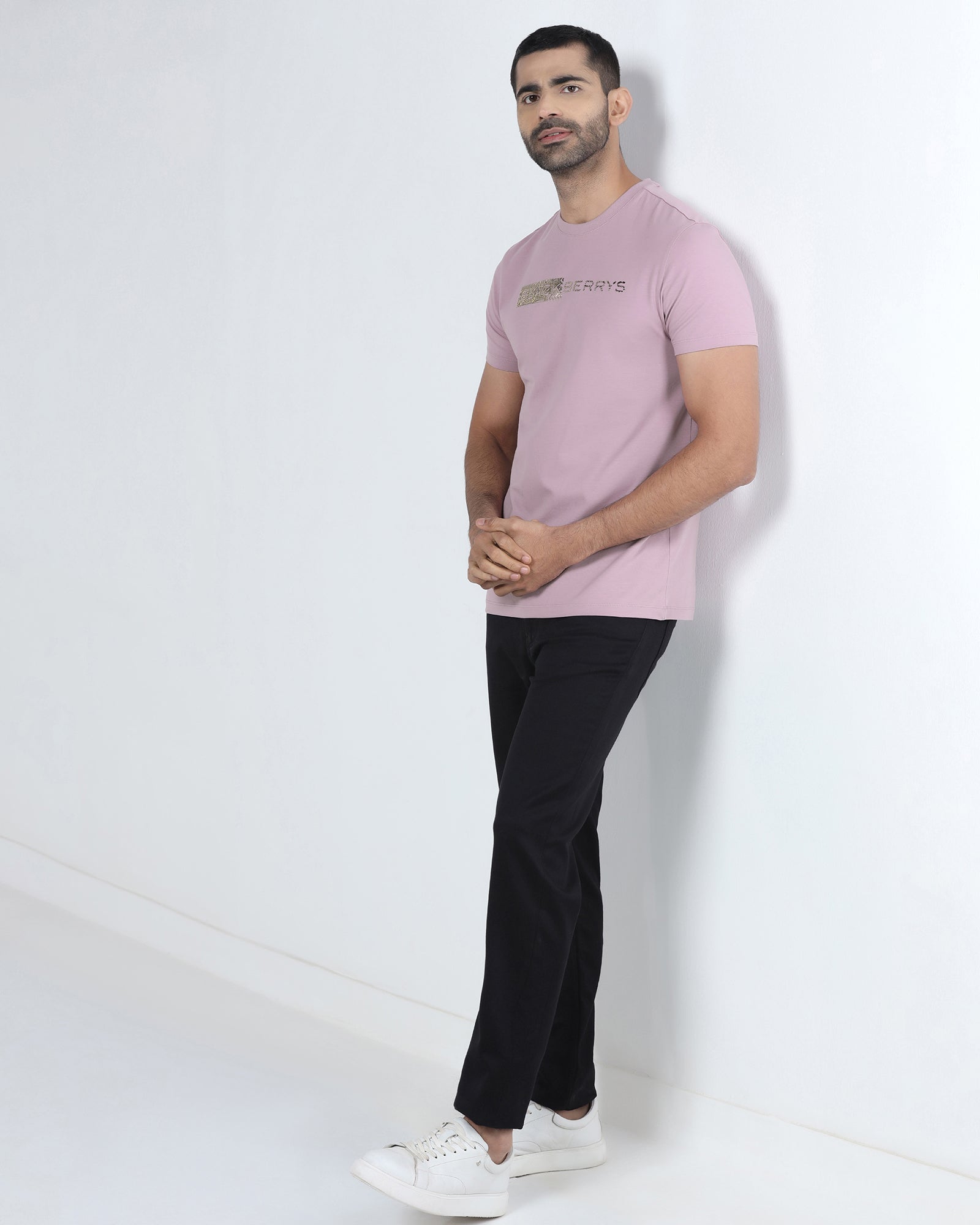 Lilac Crew Neck Printed T-Shirt - Petunia