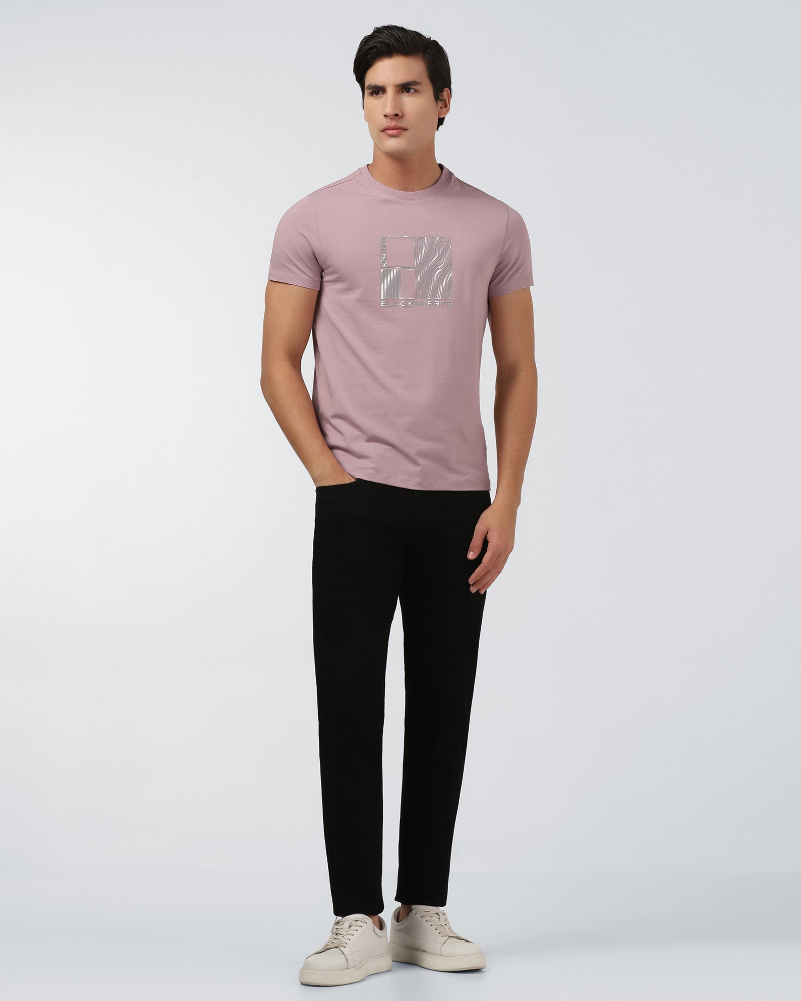 Lilac Crew Neck Printed T-Shirt - Sybill