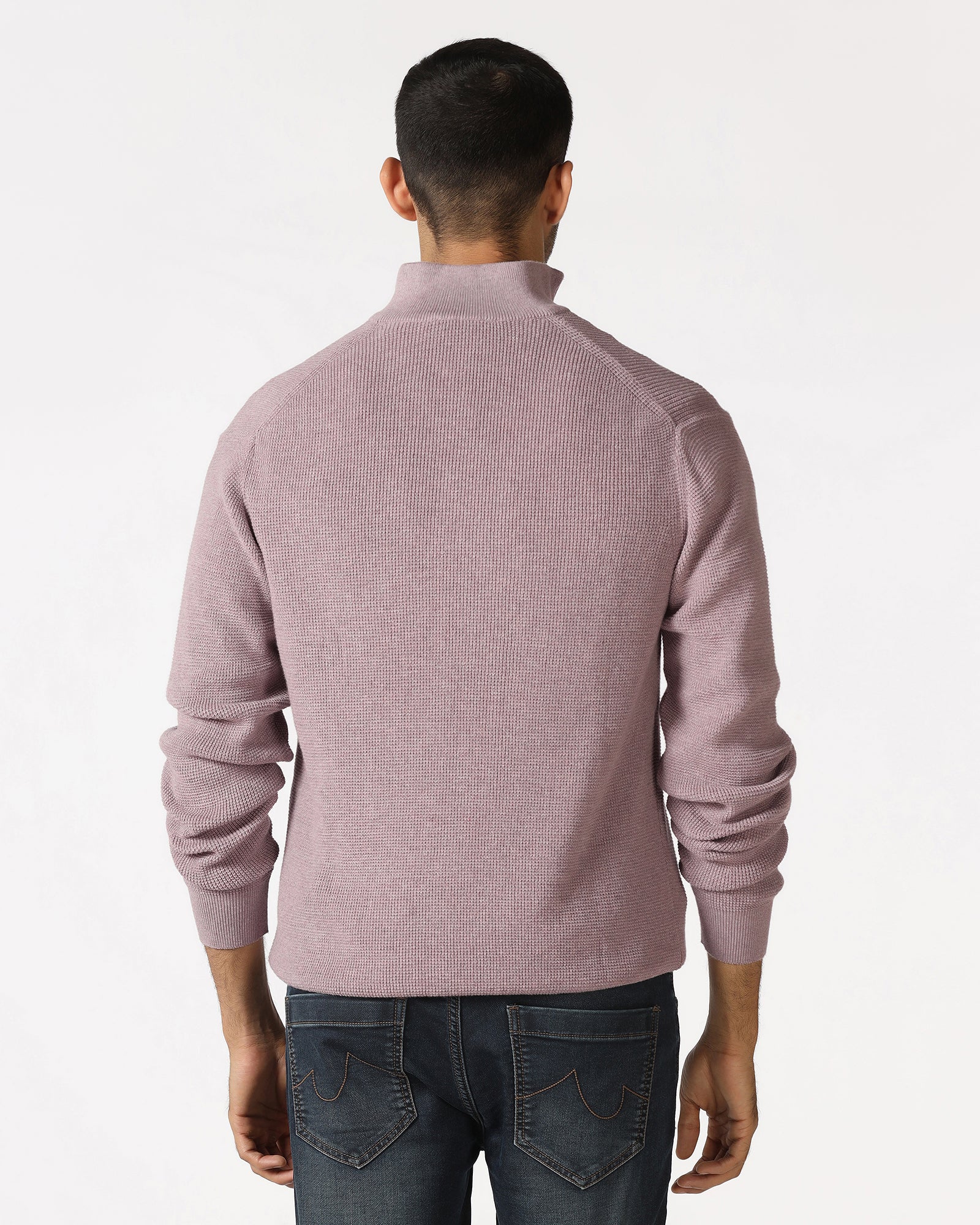 Lilac High Neck Jacquard Sweater - Price