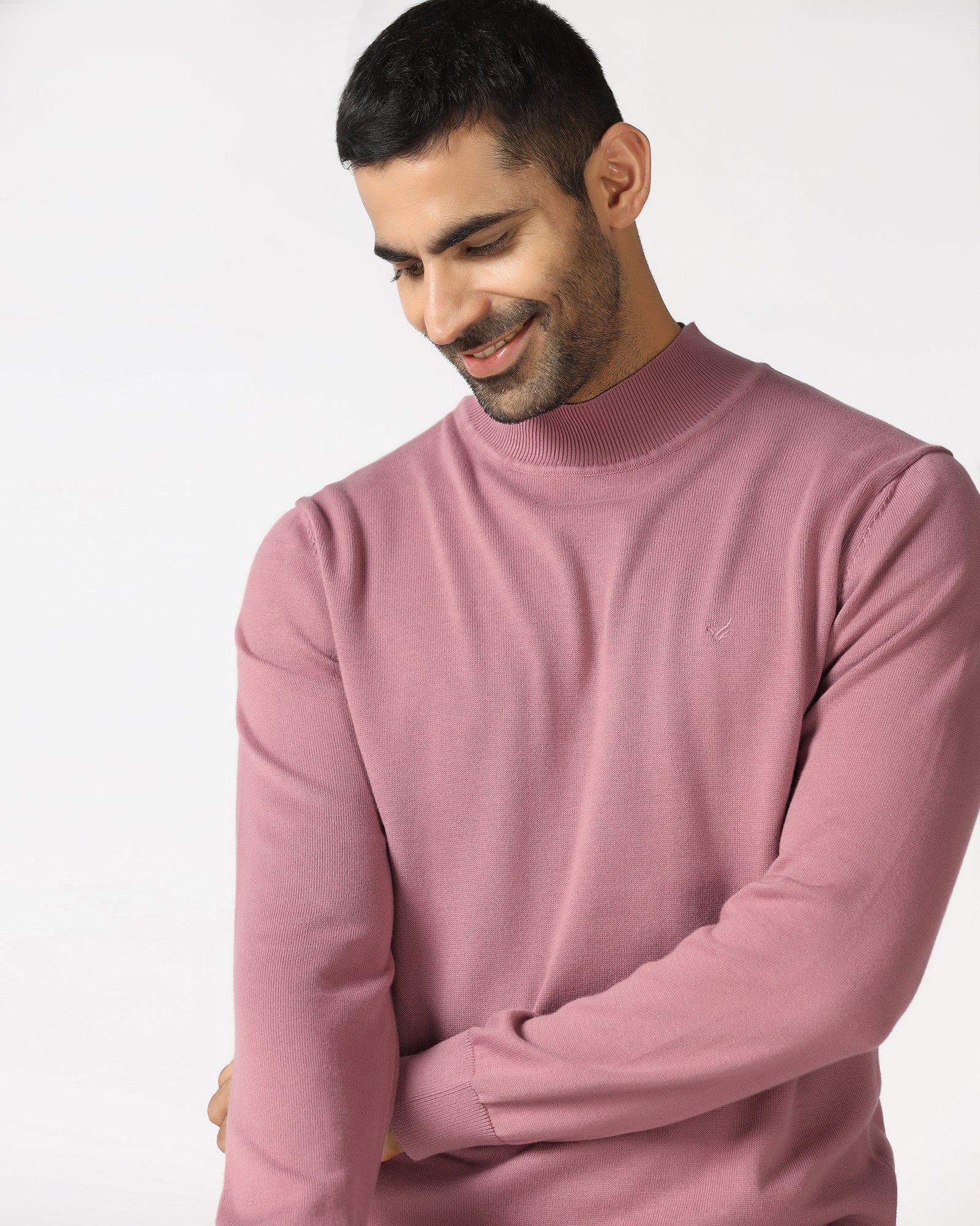Lilac High Neck Solid Sweatshirt - Papa