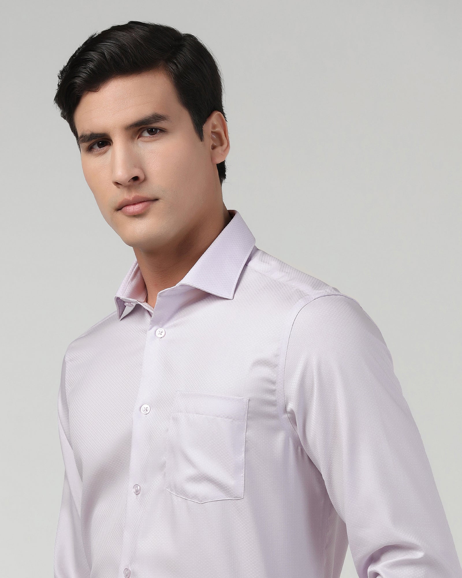 Lilac Non Iron Textured Shirt - Erik