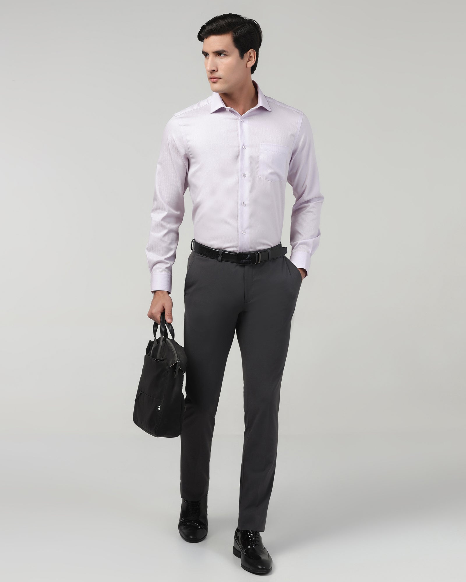 Lilac Non Iron Textured Shirt - Erik