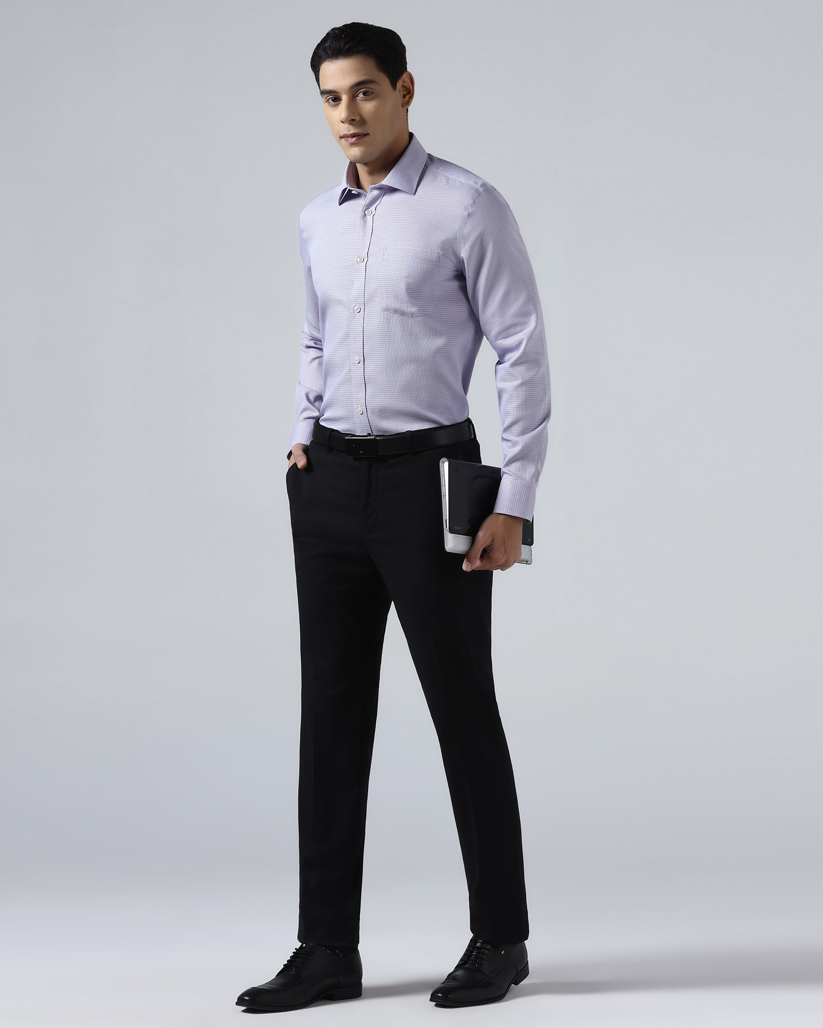 Lilac Non Iron Textured Shirt - Ethan
