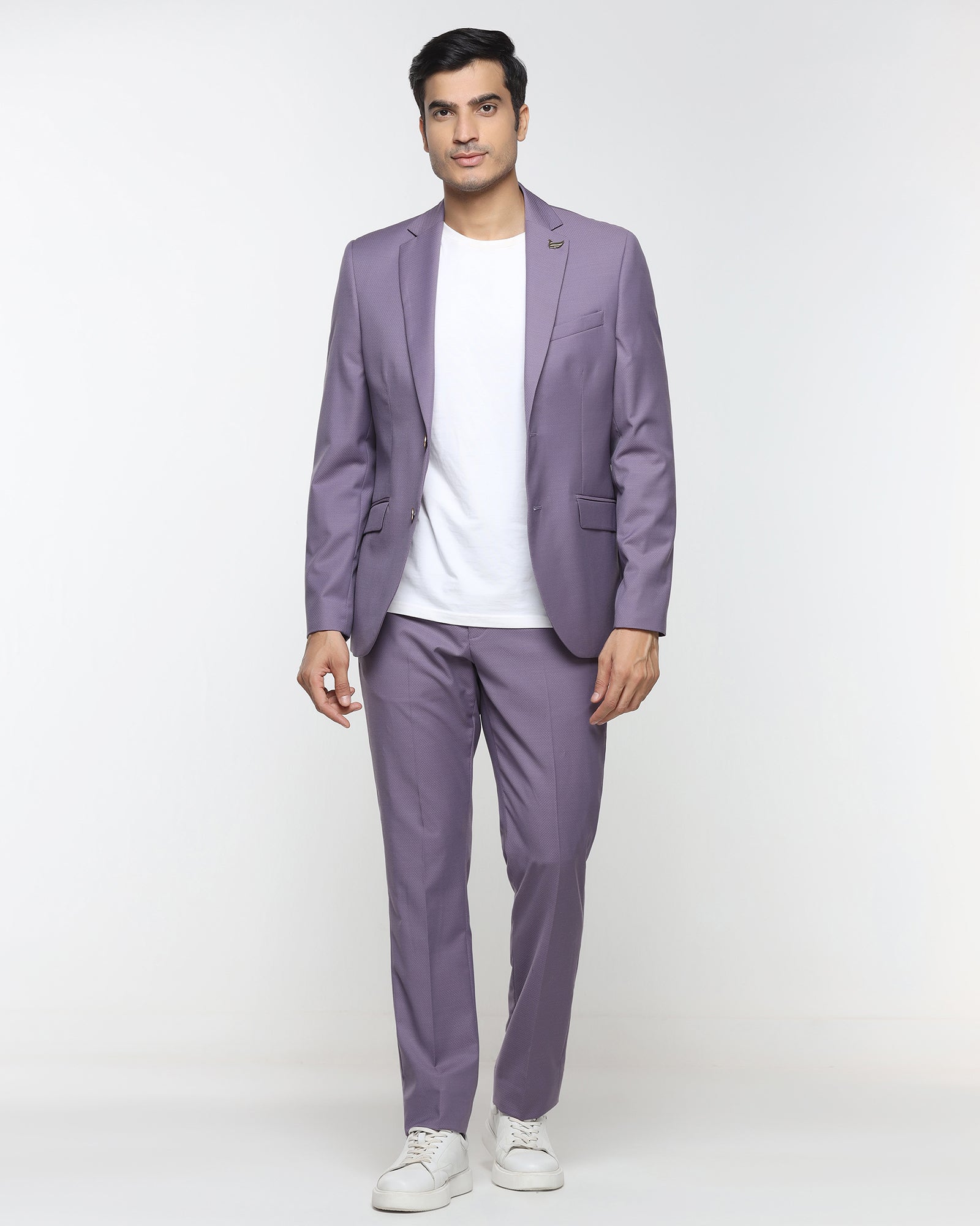 Lilac Three Piece Textured Suit - Desor