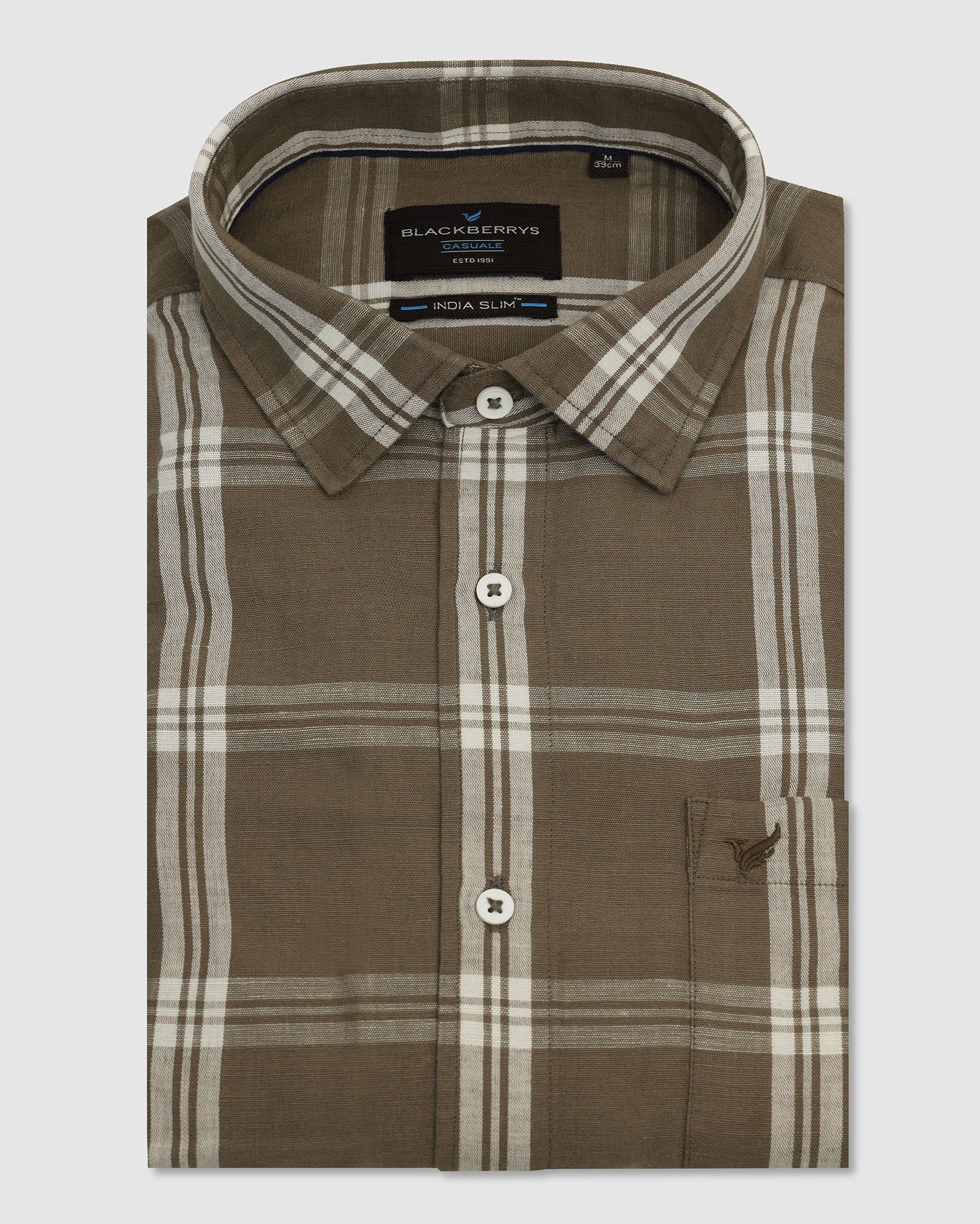 Linen Casual Natural Check Shirt - Yori