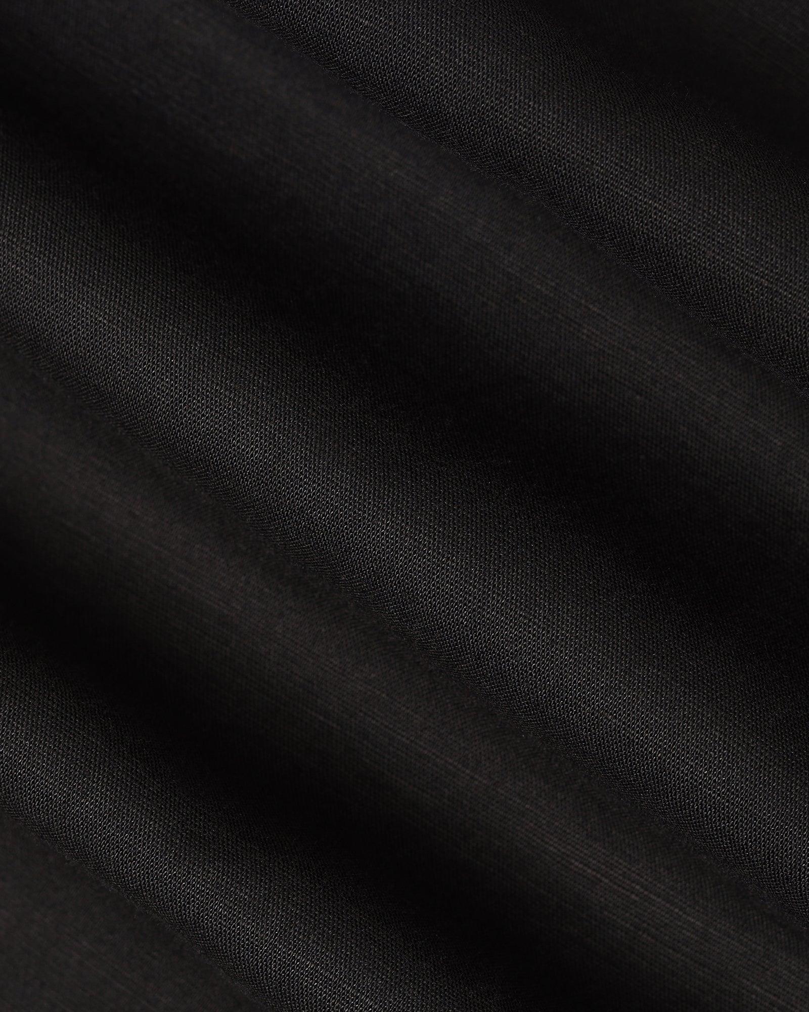 Linen Casual Black Solid Shirt - Salmon