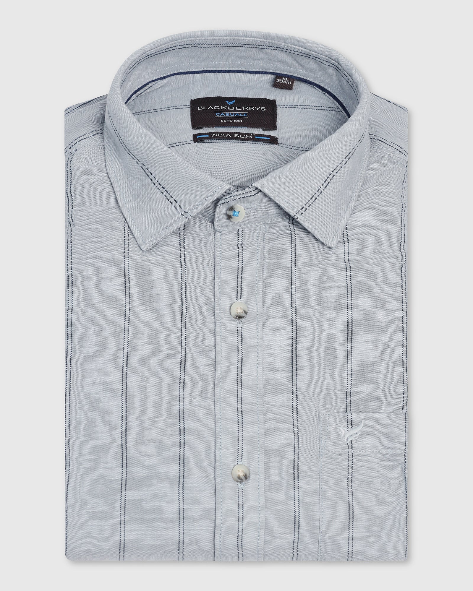 Linen Casual Grey Stripe Shirt - Darcom