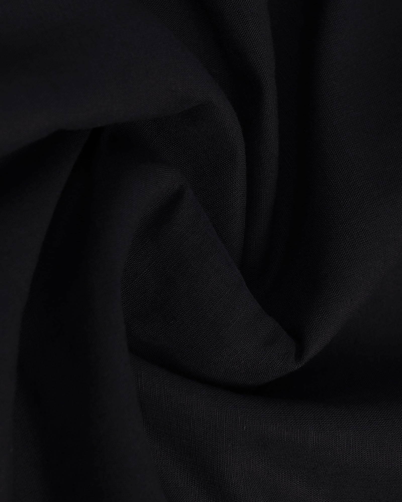 Linen Casual Half Sleeve Black Solid Shirt - maison