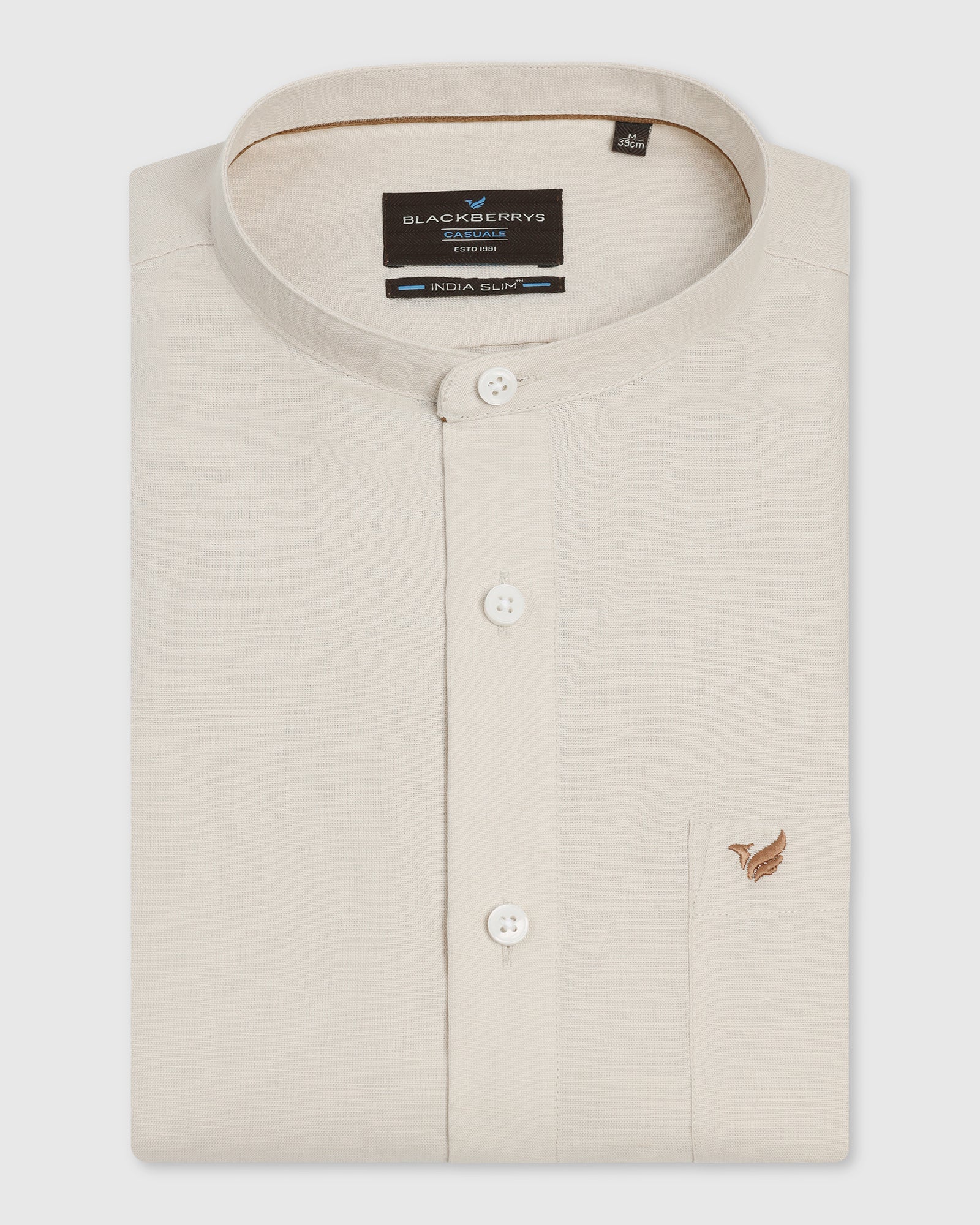 Linen Casual Natural Solid Shirt - Salmon