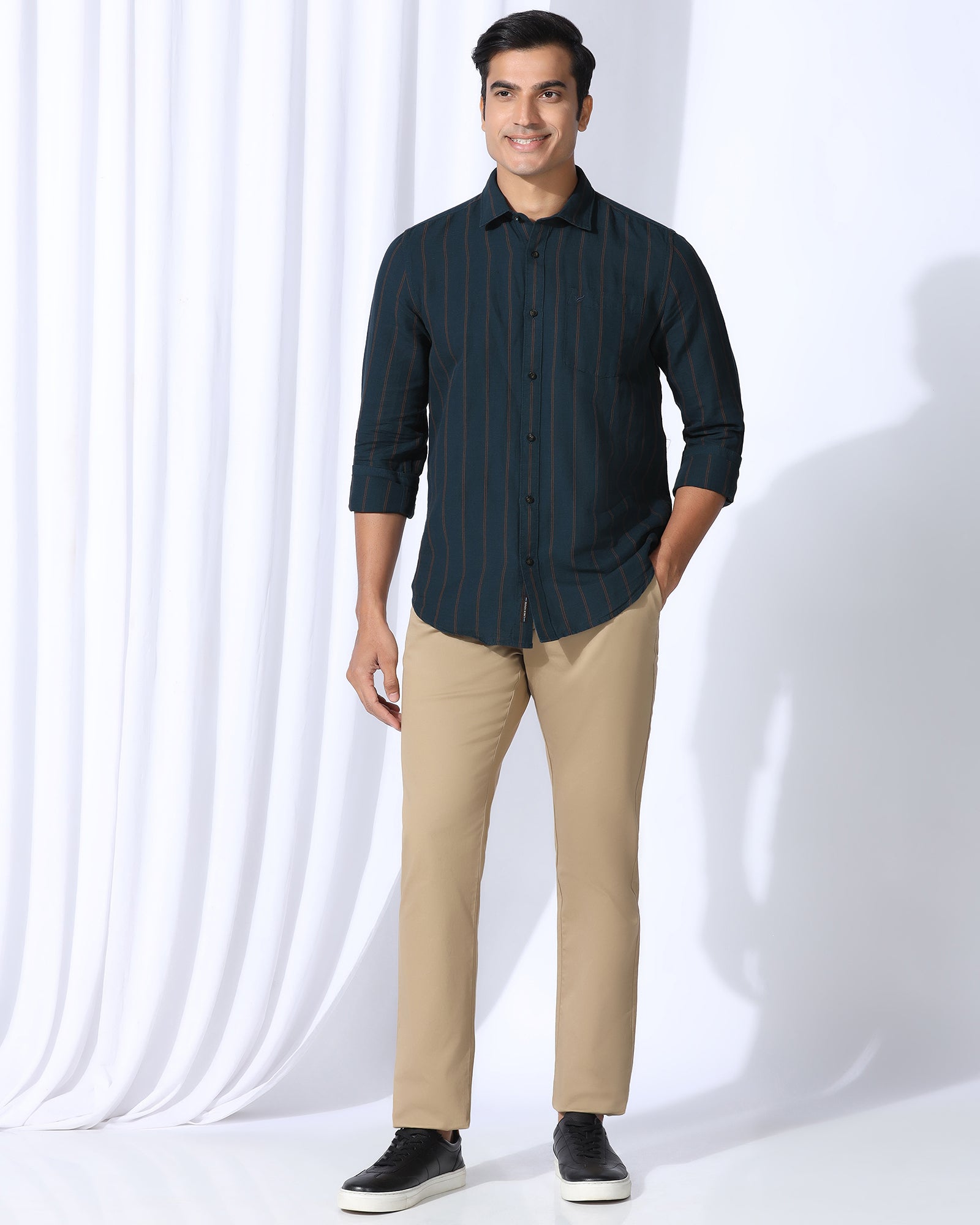 Linen Casual Navy Stripe Shirt - Darcom