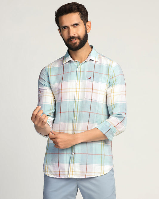 Linen Casual Pink Check Shirt - Walken