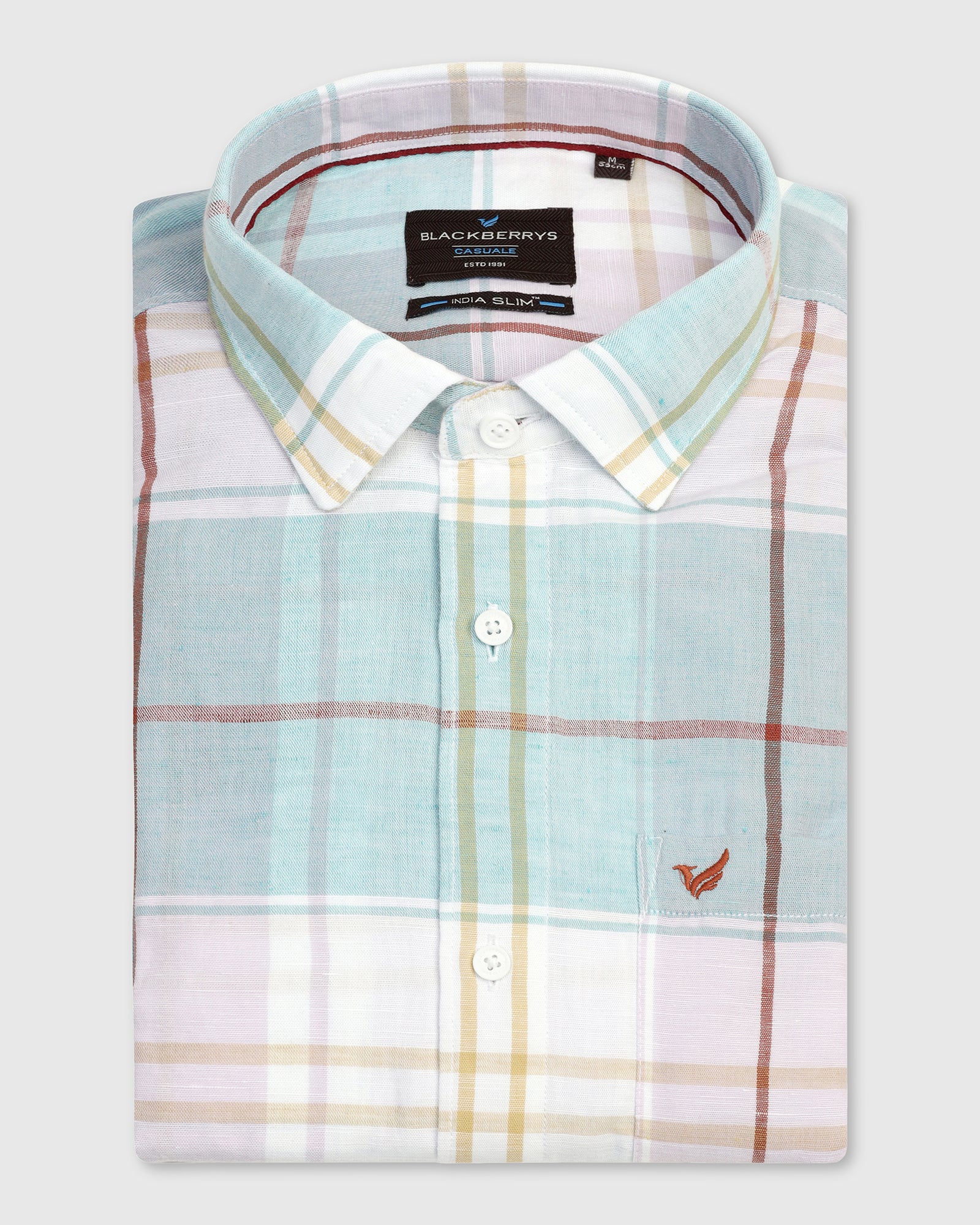 Linen Casual Pink Check Shirt - Walken