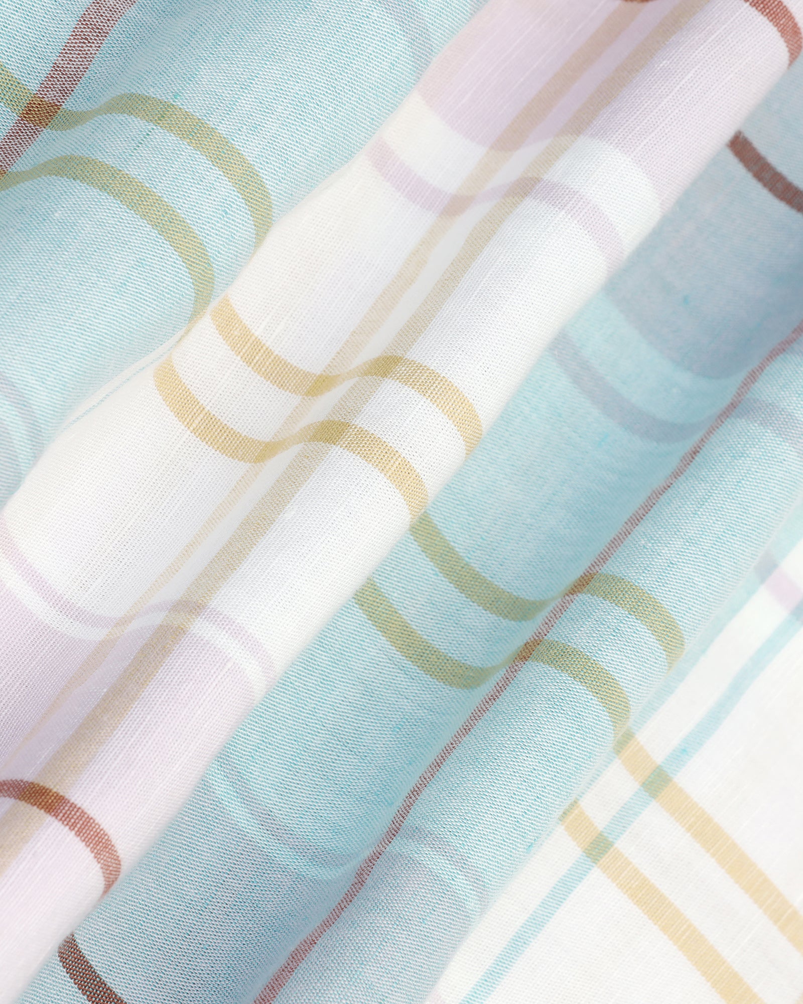 Linen Casual Pink Check Shirt - Walken