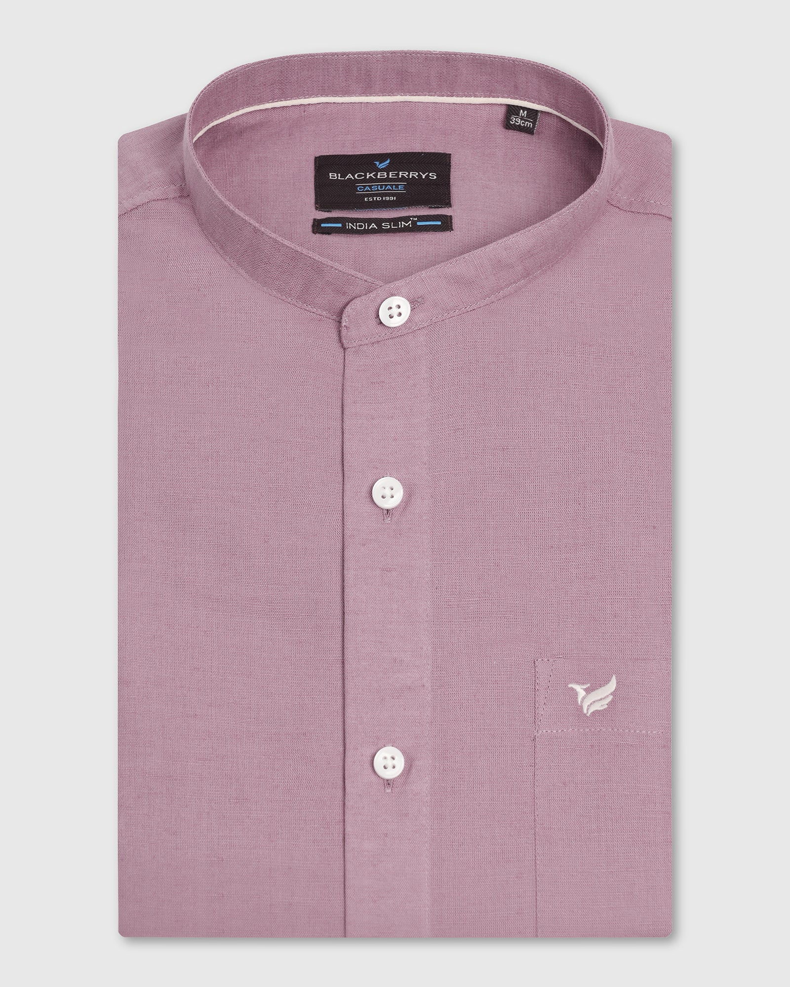 Linen Casual Pink Solid Shirt - Salmon