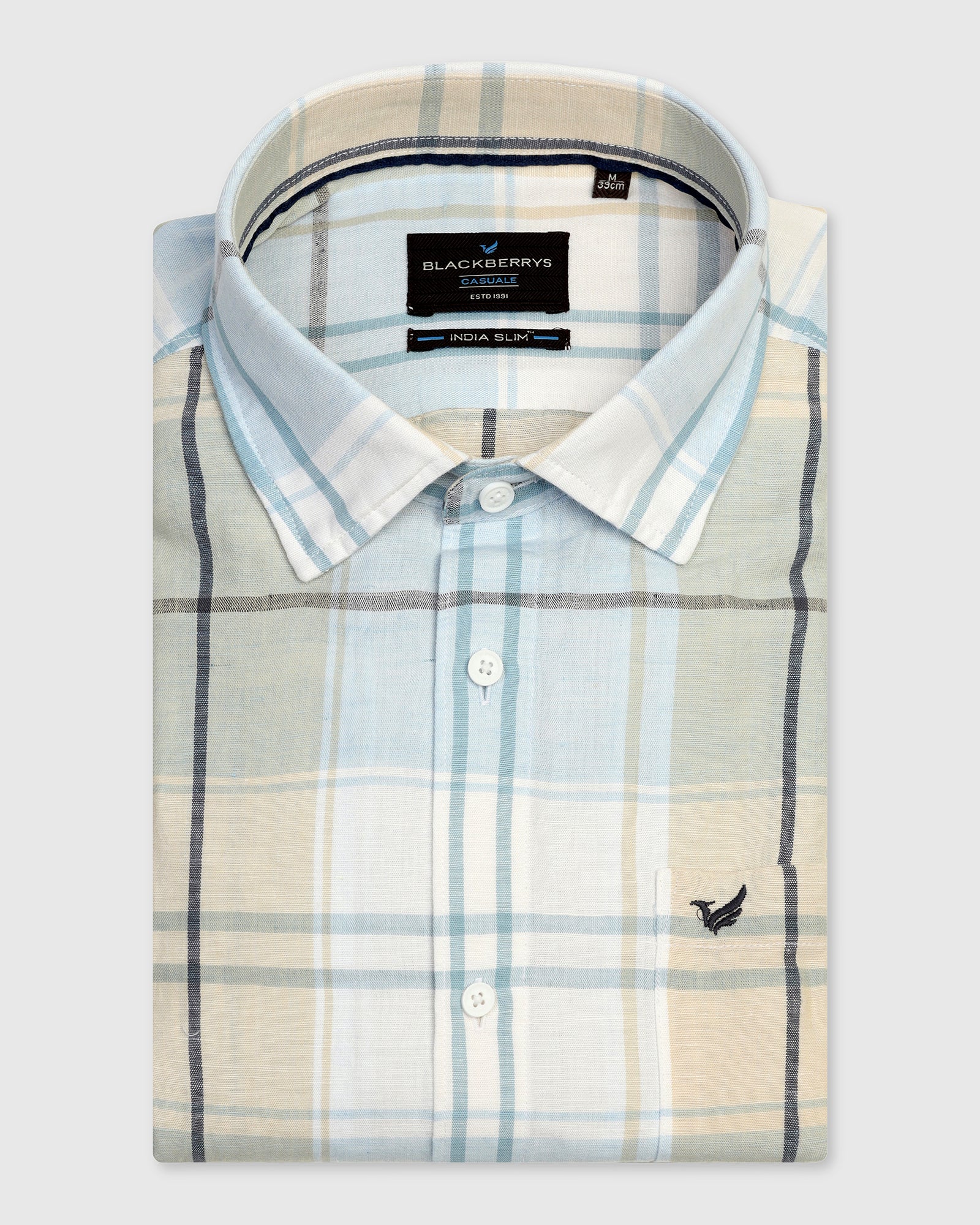 Linen Casual Yellow Check Shirt - Walken