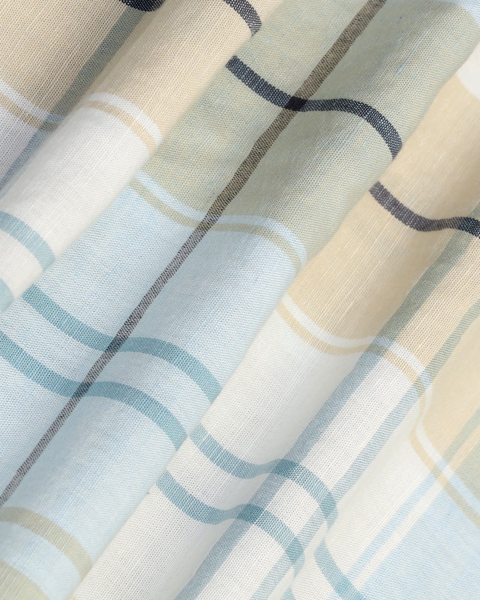 Linen Casual Yellow Check Shirt - Walken