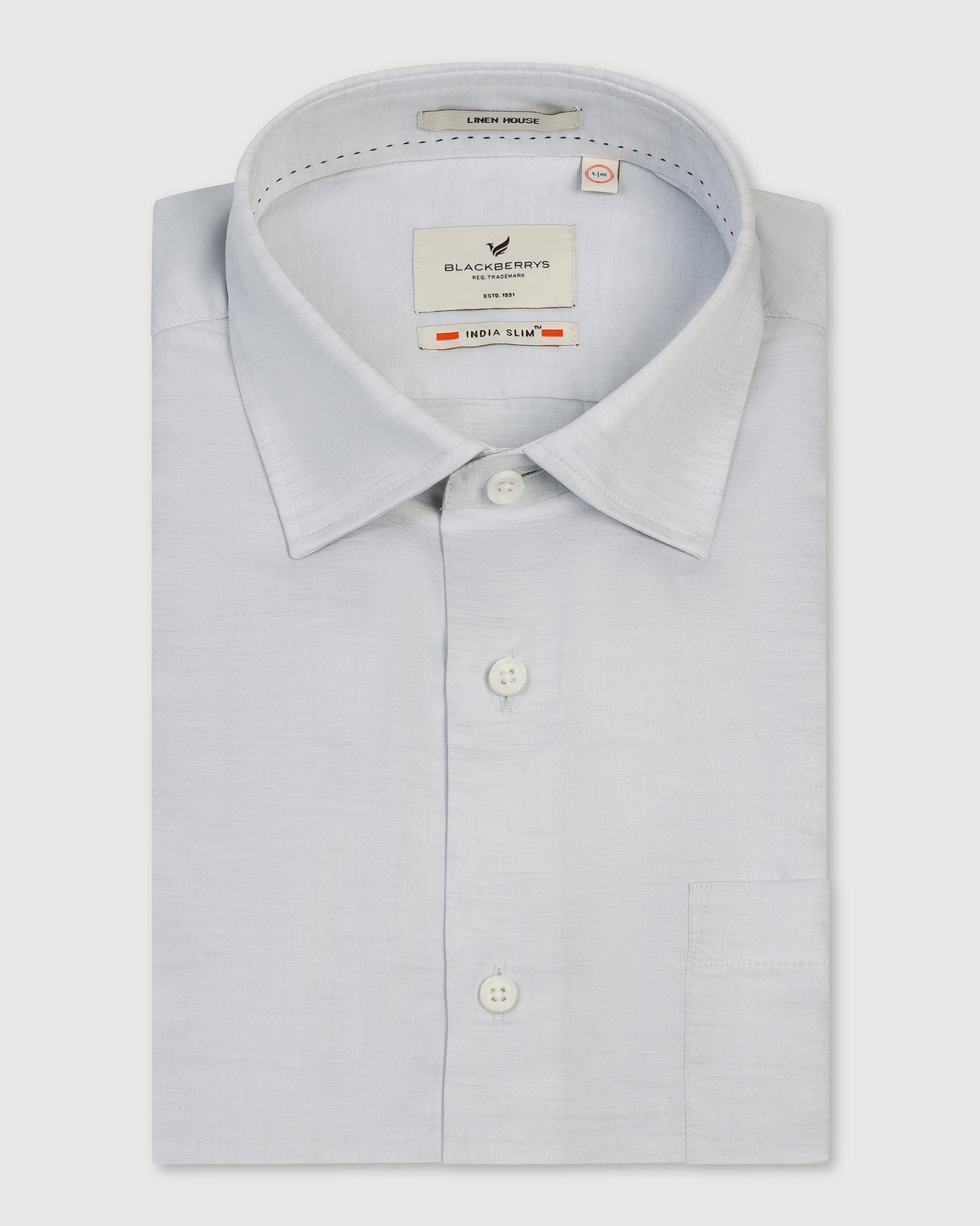 Linen Formal Ash Grey Solid Shirt - Save