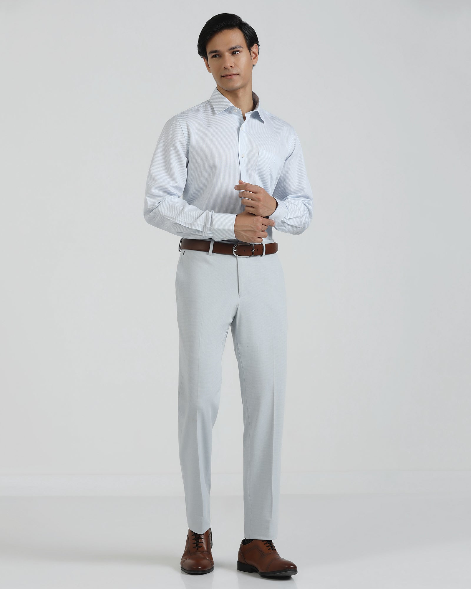 Linen Formal Blue Stripe Shirt - Savoy