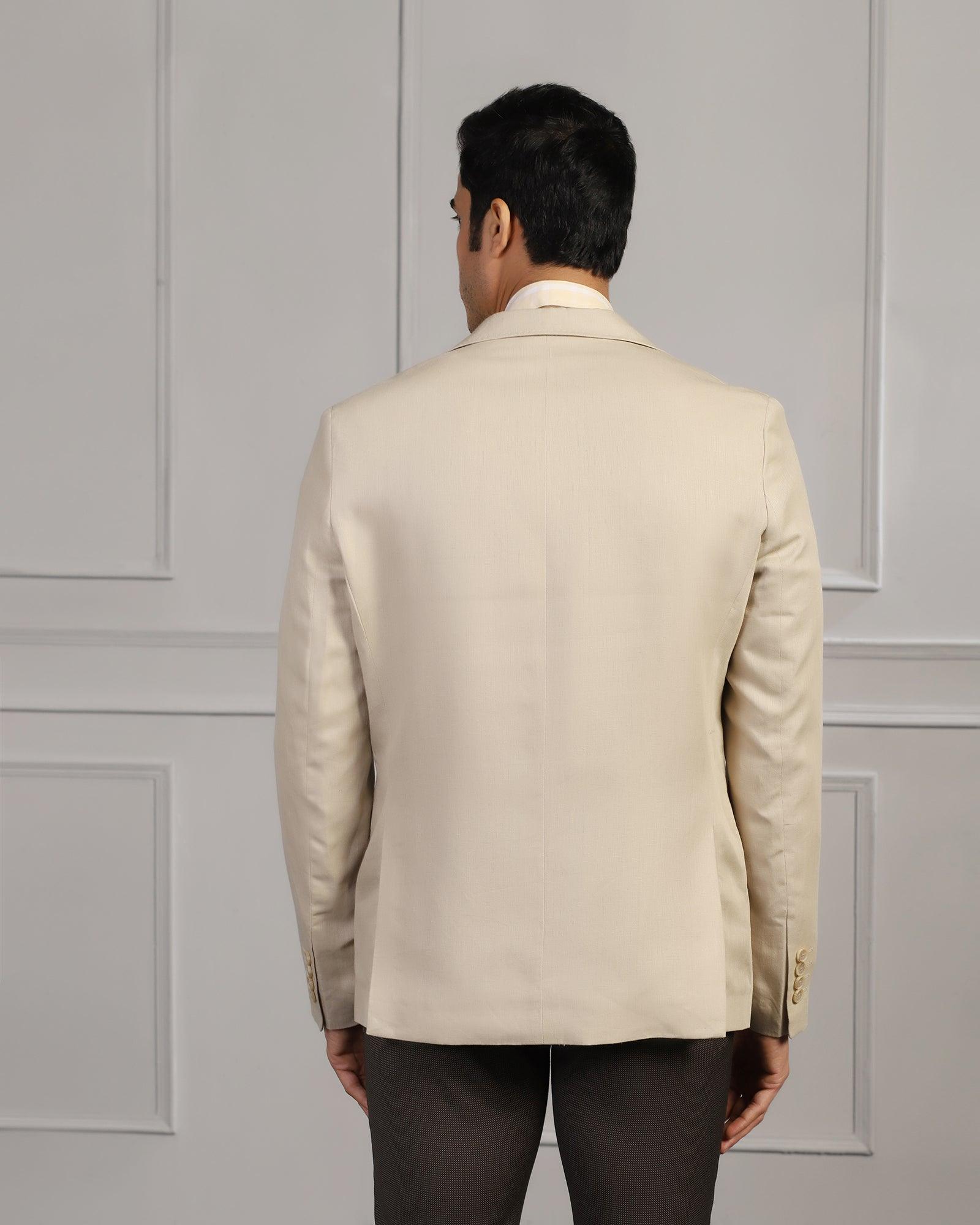 Linen Formal Natural Solid Blazer - Jonah - Blackberrys