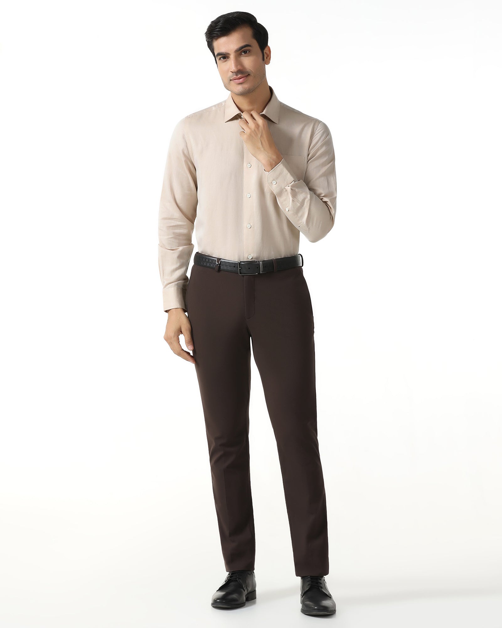 Linen Formal Ochre Solid Shirt - Save