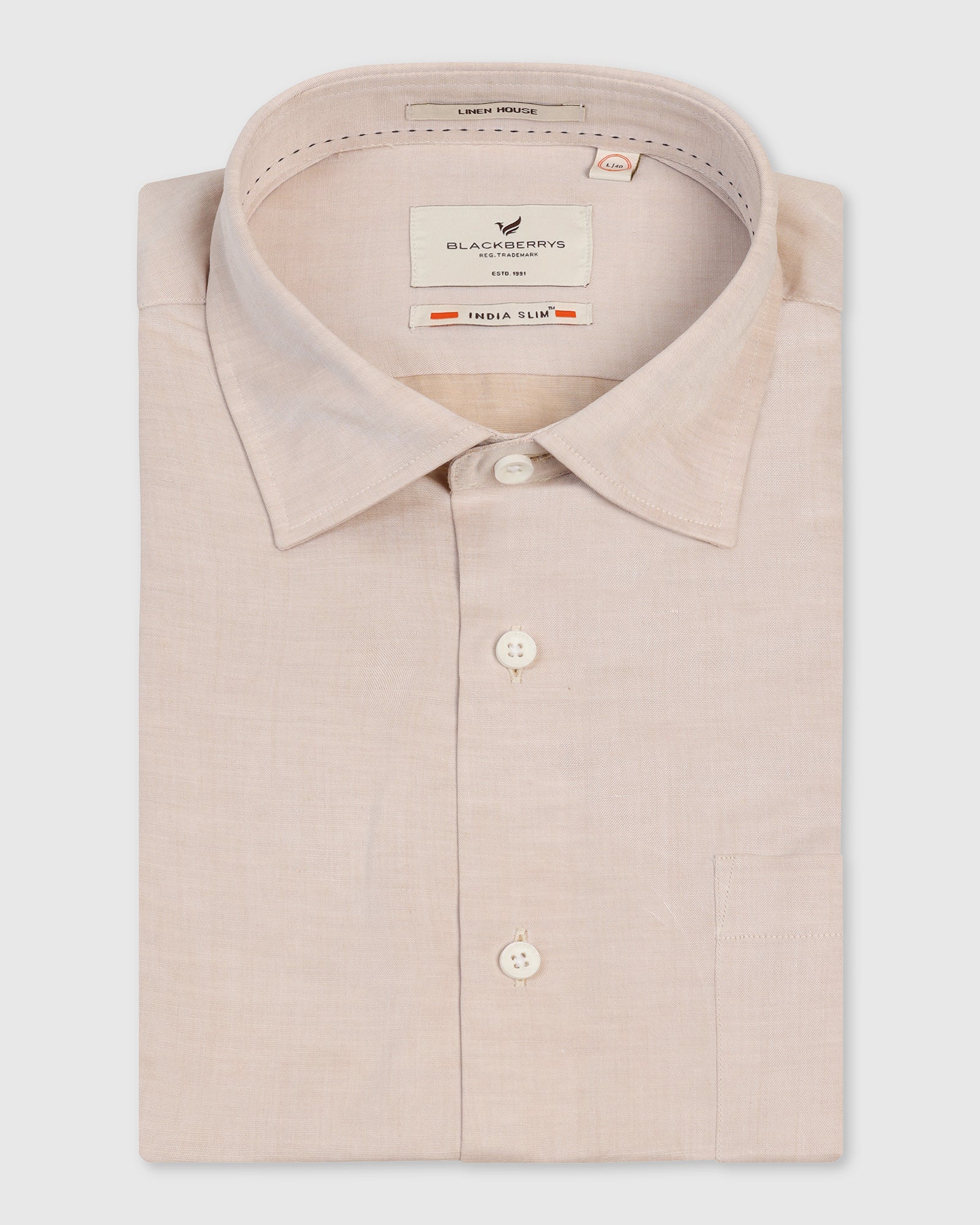 Linen Formal Ochre Solid Shirt - Save