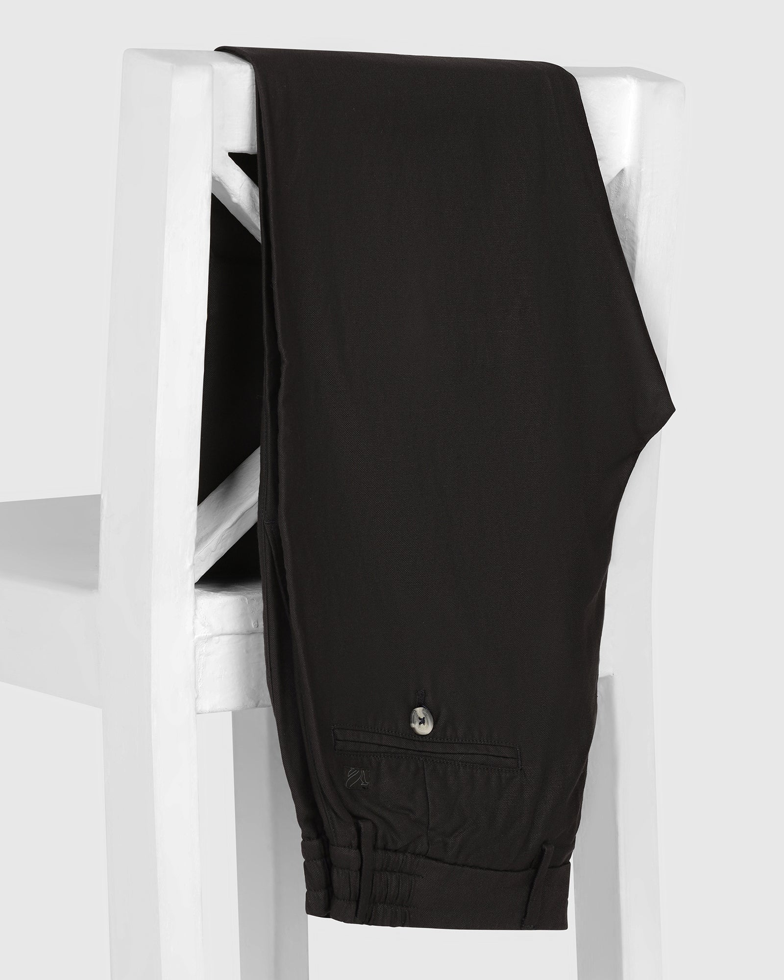 Linen Slim Comfort B-95 Casual Black Solid Khakis - Edwin