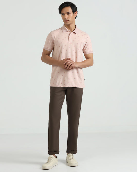 Linen Slim Comfort B-95 Casual Brown Solid Khakis - Edwin