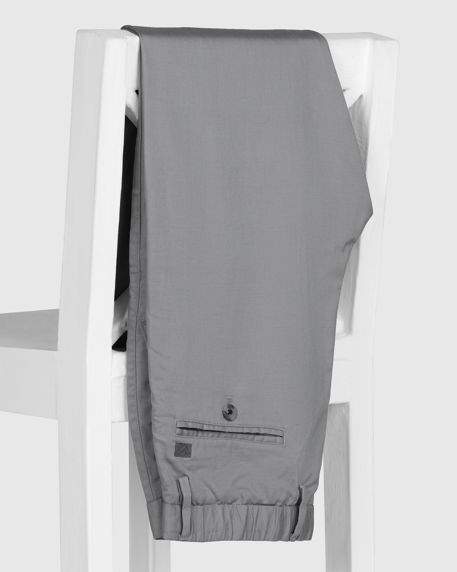 Linen Slim Comfort B-95 Casual Grey Solid Khakis - Edwin