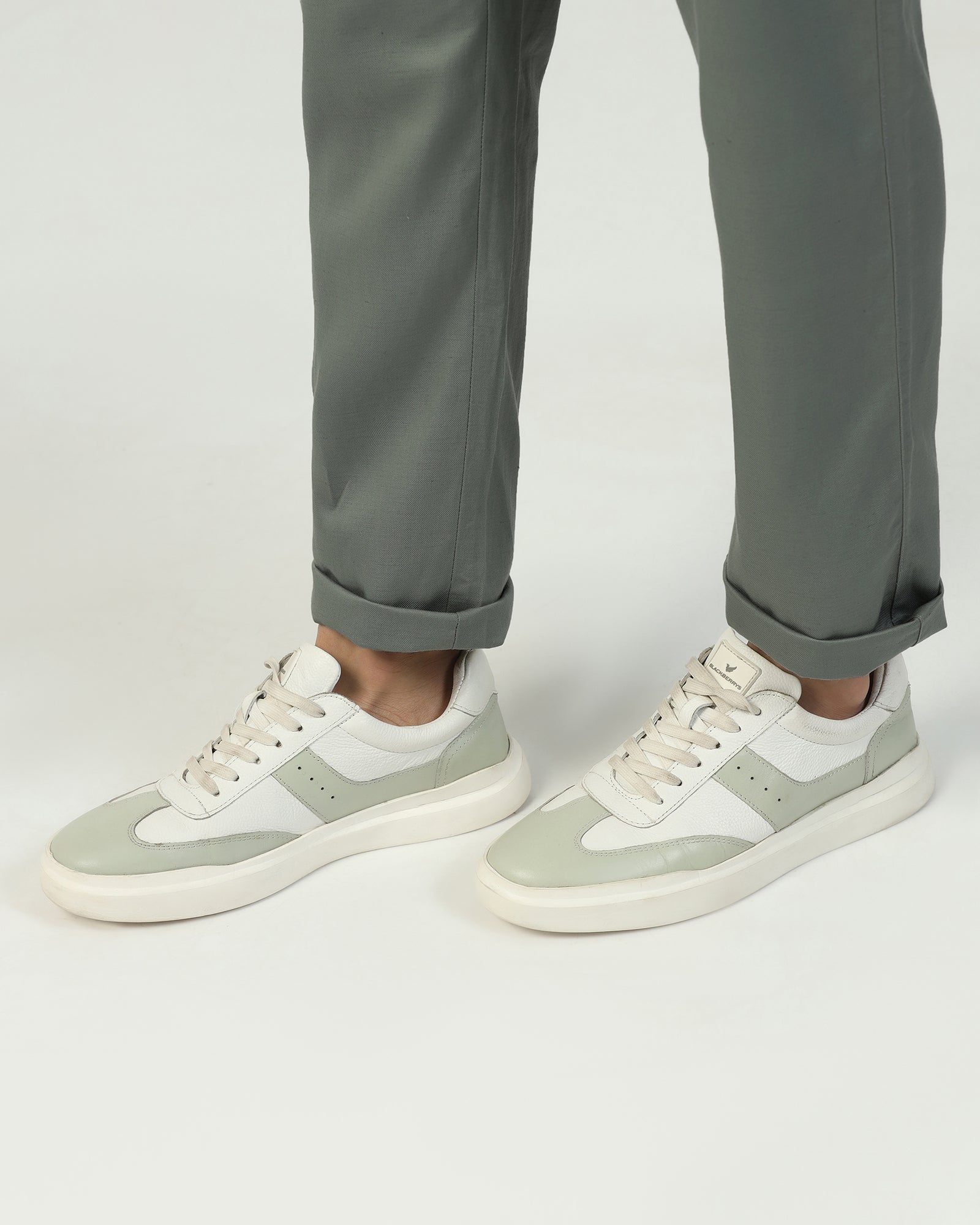 Linen Slim Comfort B-95 Casual Light Olive Solid Khakis - Edwin